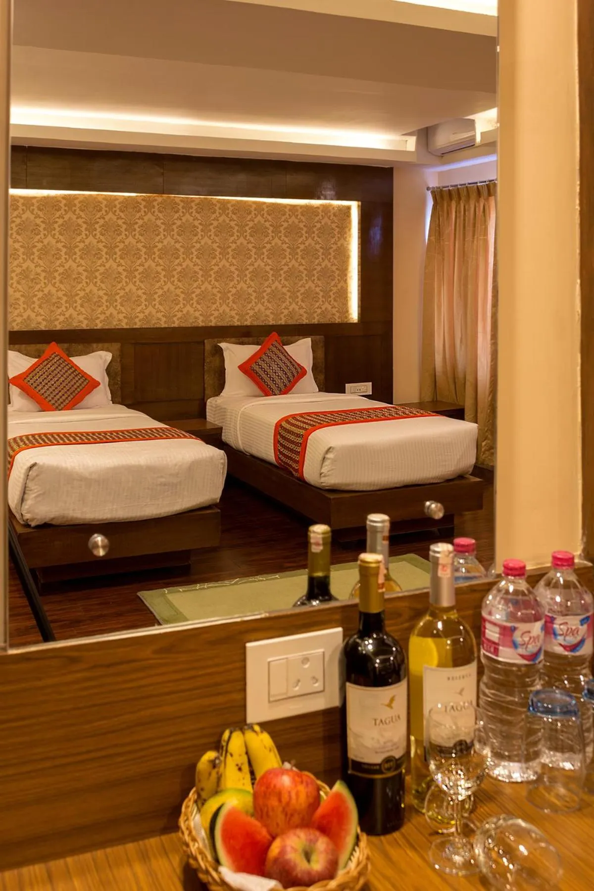 Bed in Hotel Yellow Pagoda Pokhara