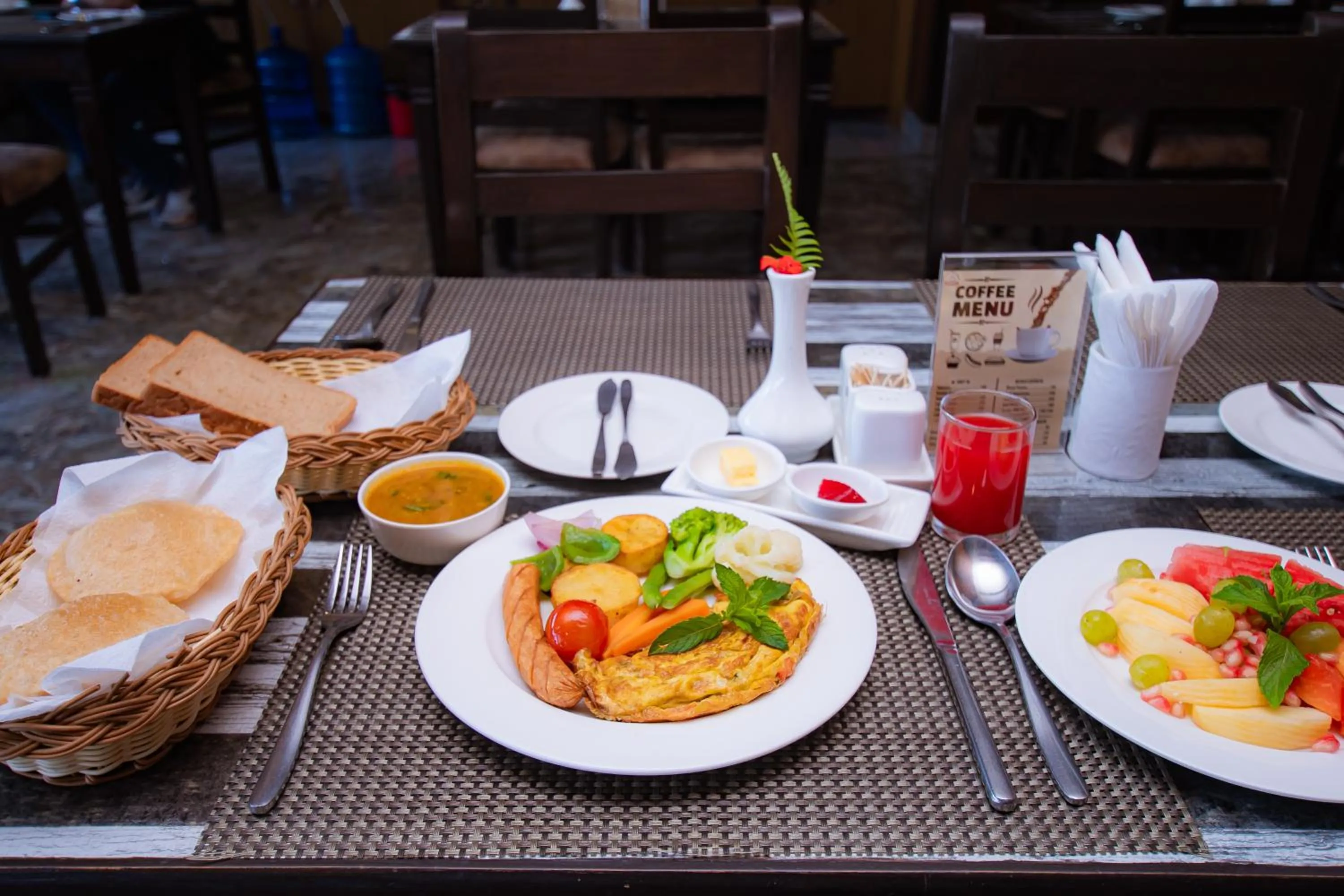 Breakfast in Hotel Yellow Pagoda Pokhara