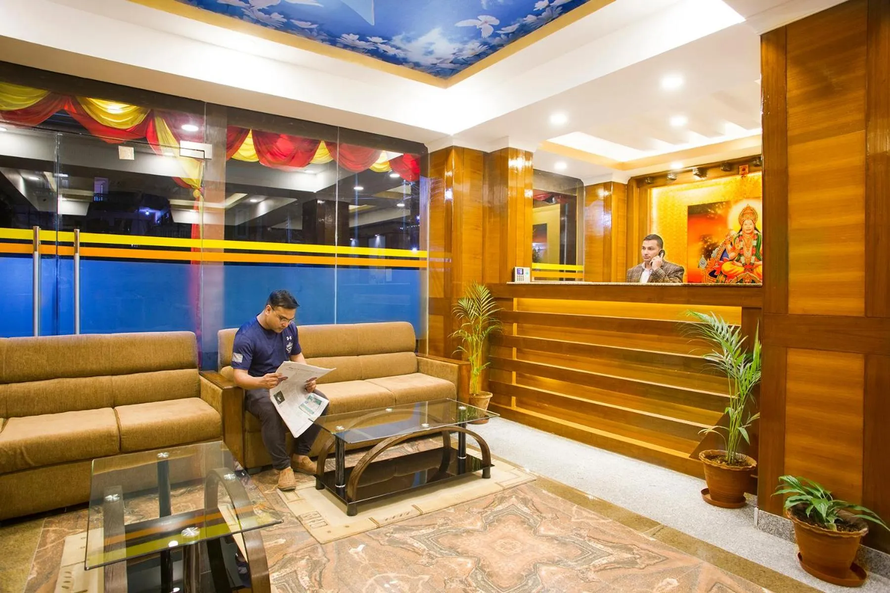 Lobby or reception in Hotel Yellow Pagoda Pokhara