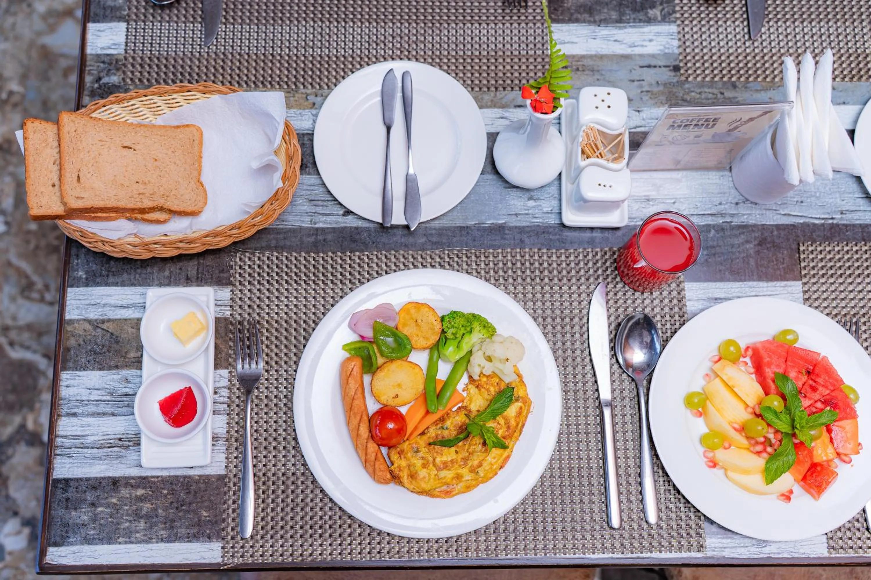 Breakfast in Hotel Yellow Pagoda Pokhara