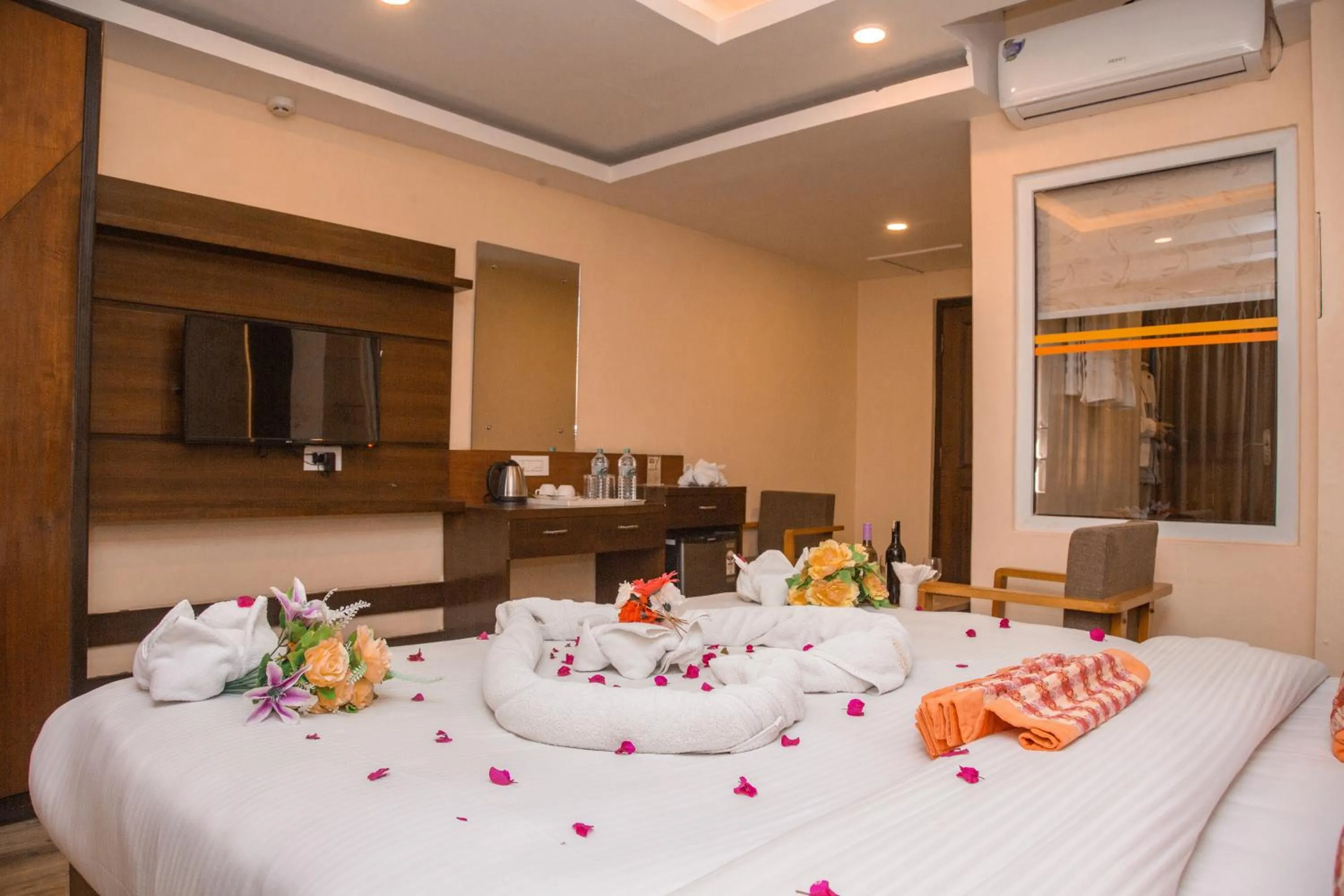 Bedroom, Bed in Hotel Yellow Pagoda Pokhara