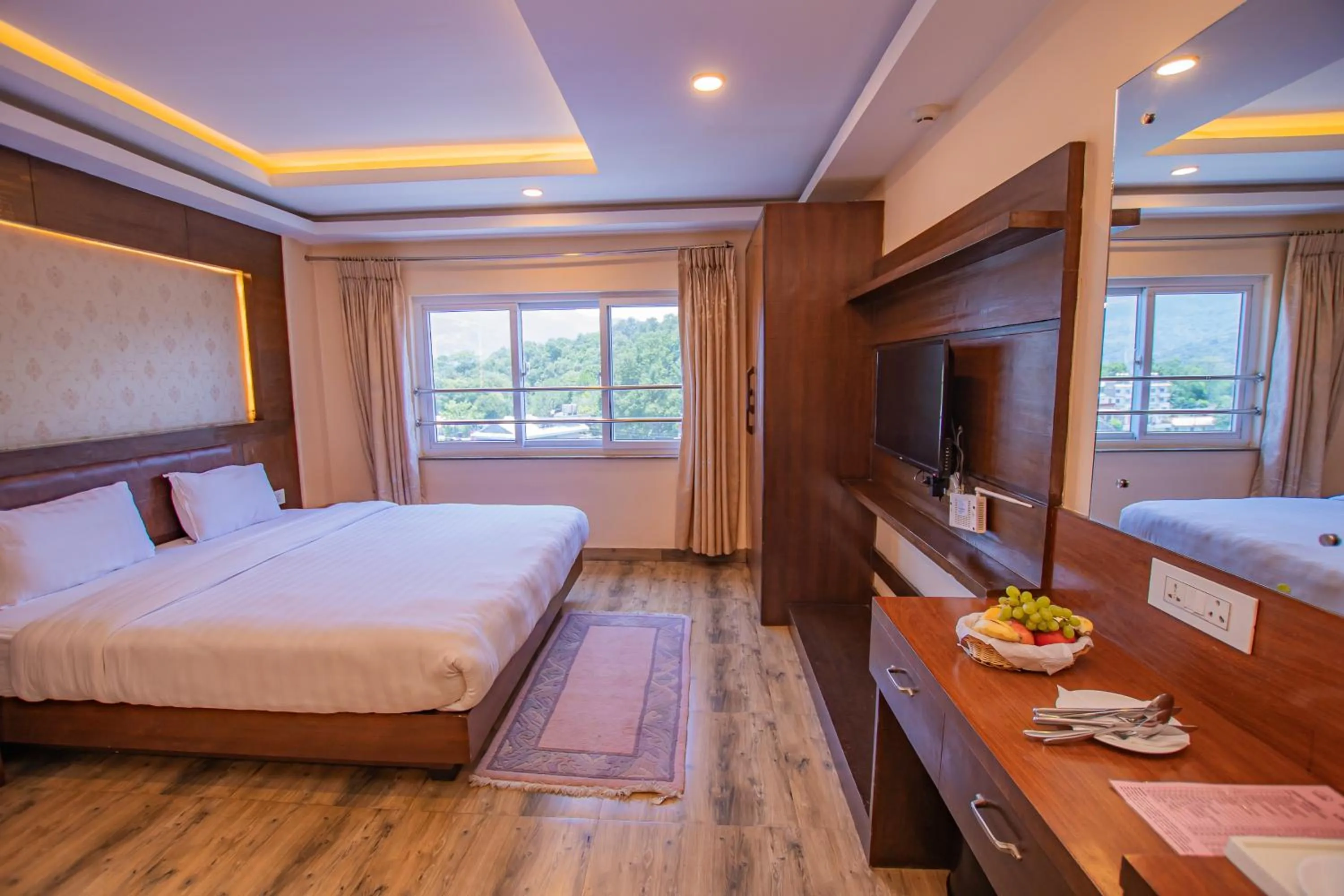 Bed in Hotel Yellow Pagoda Pokhara