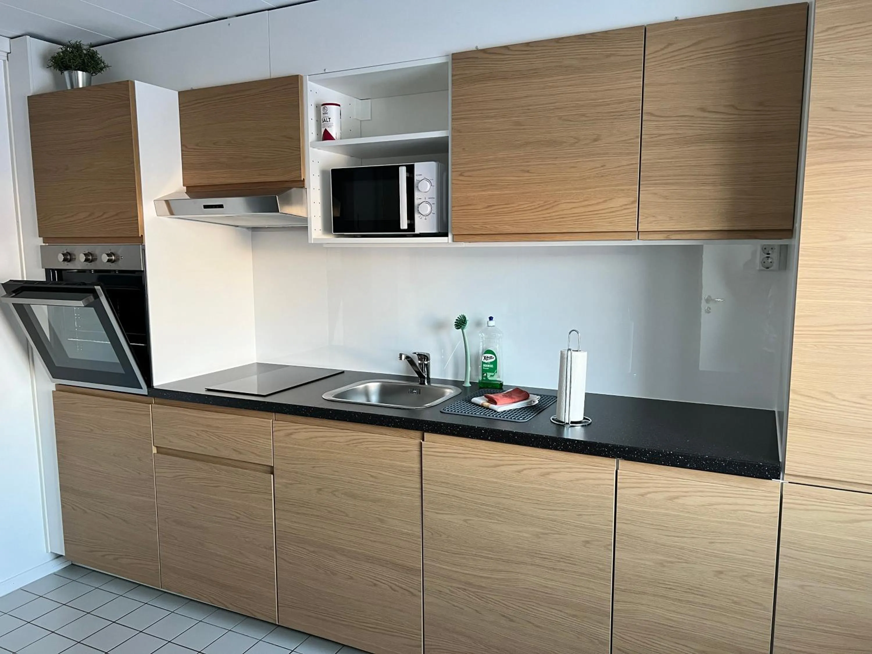 Kitchen or kitchenette in Sangis Motell och Camping