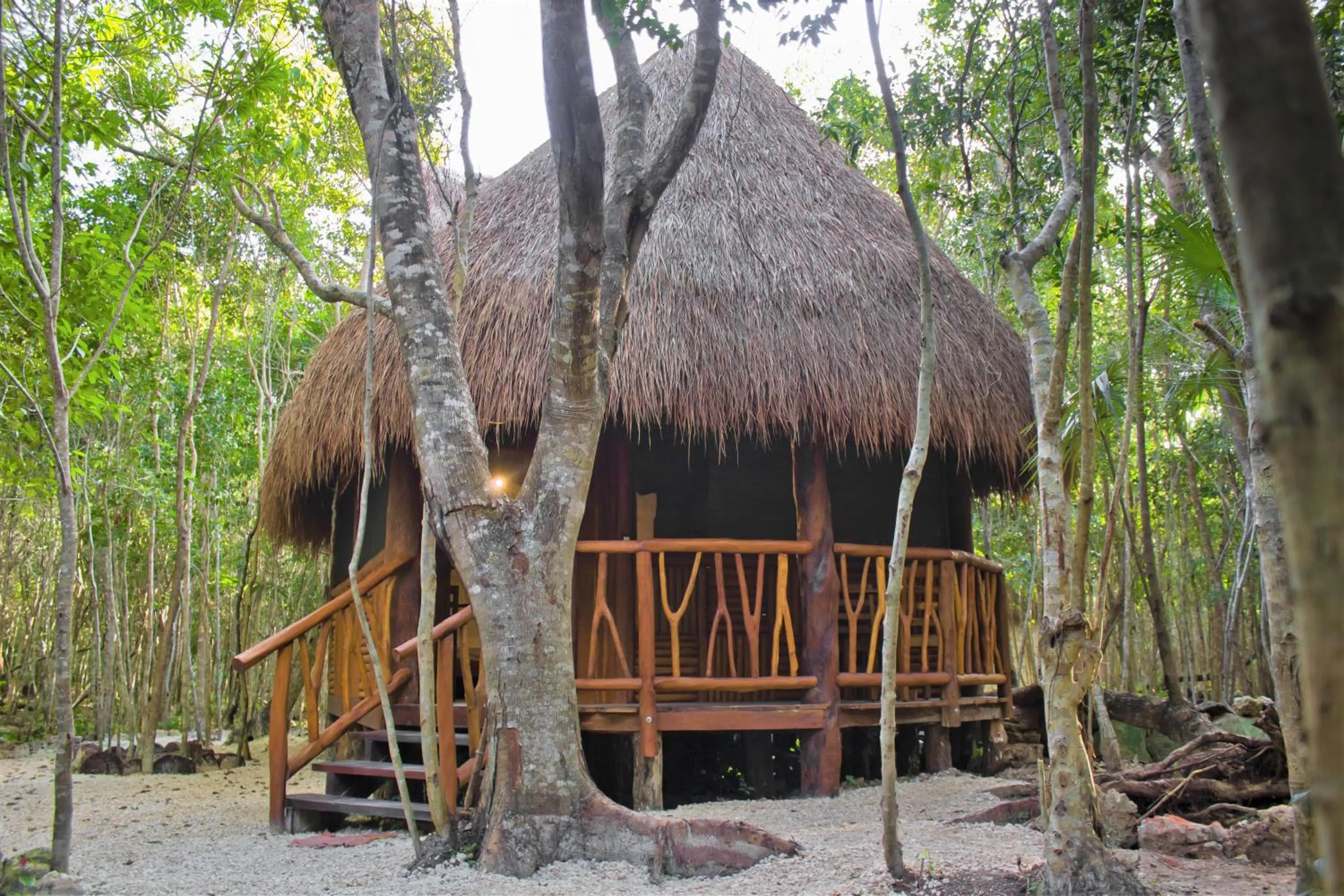 Photo of the whole room in Aldea Maya-Ha Cabañas con cenotes