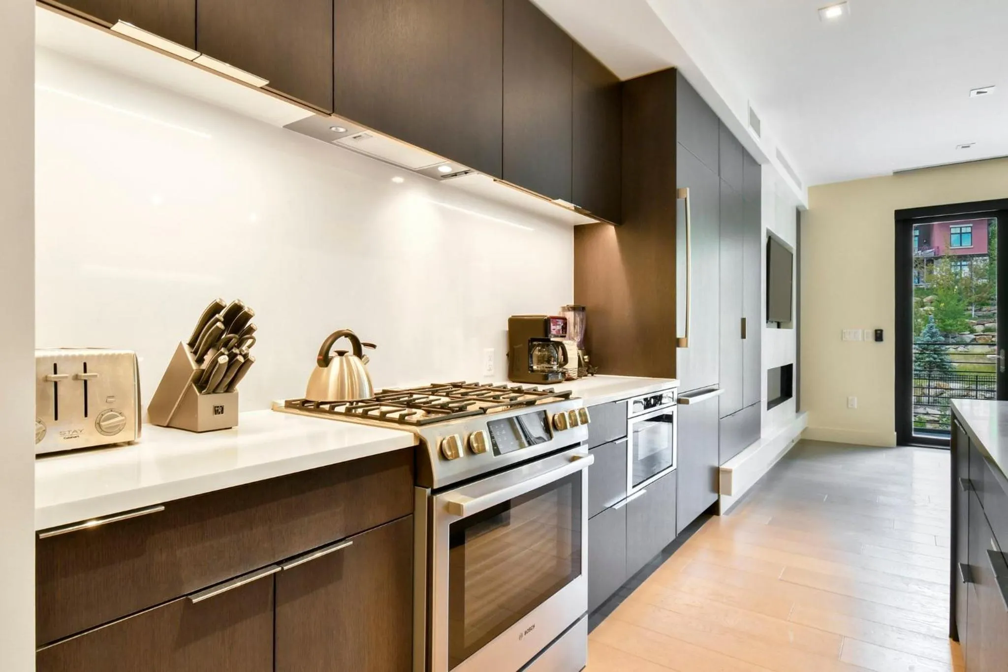 Communal kitchen in Lift Park City Condominiums