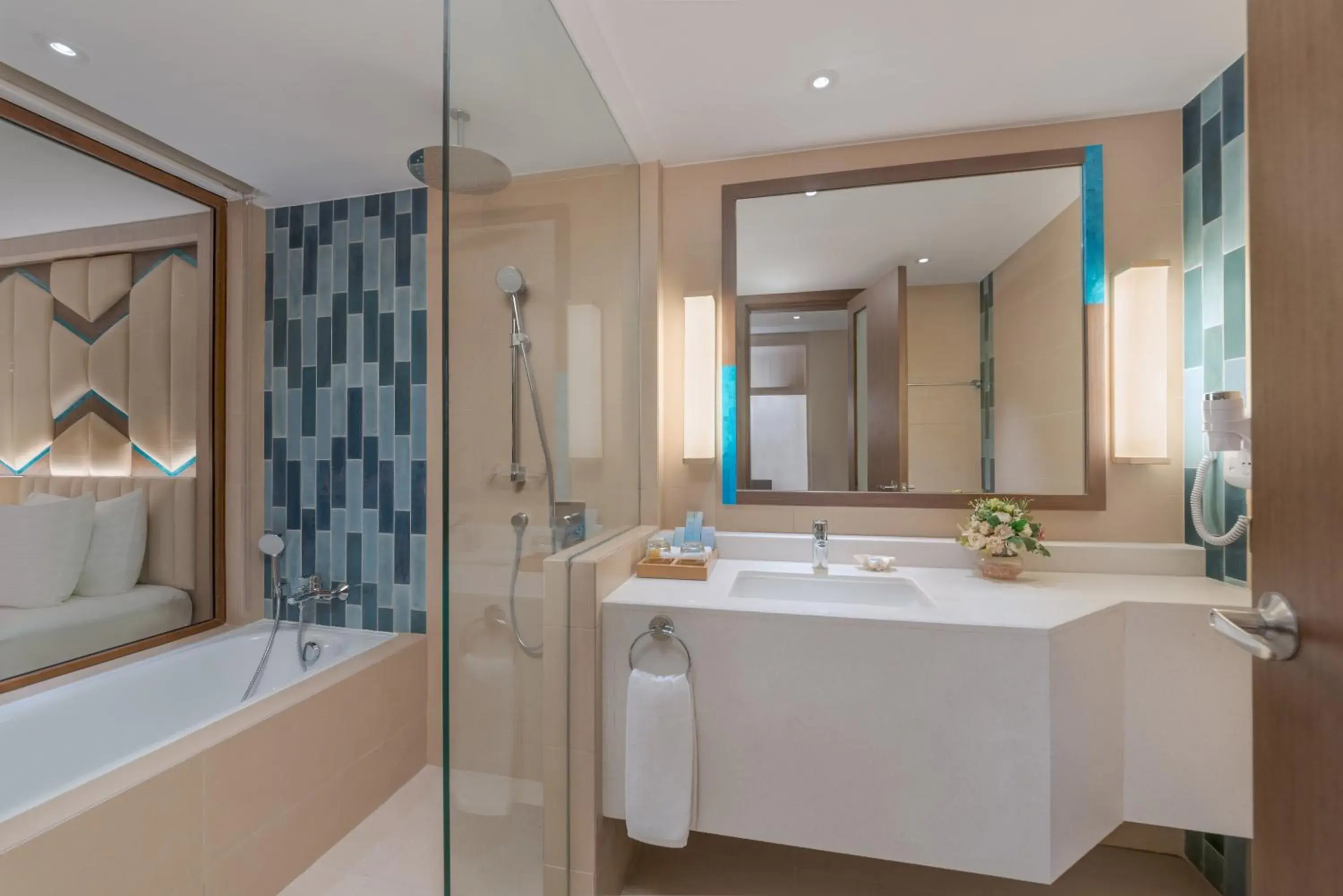 Bathroom, Bed in Henann Tawala Resort Bathroom, Bed in Henann Tawala Resort