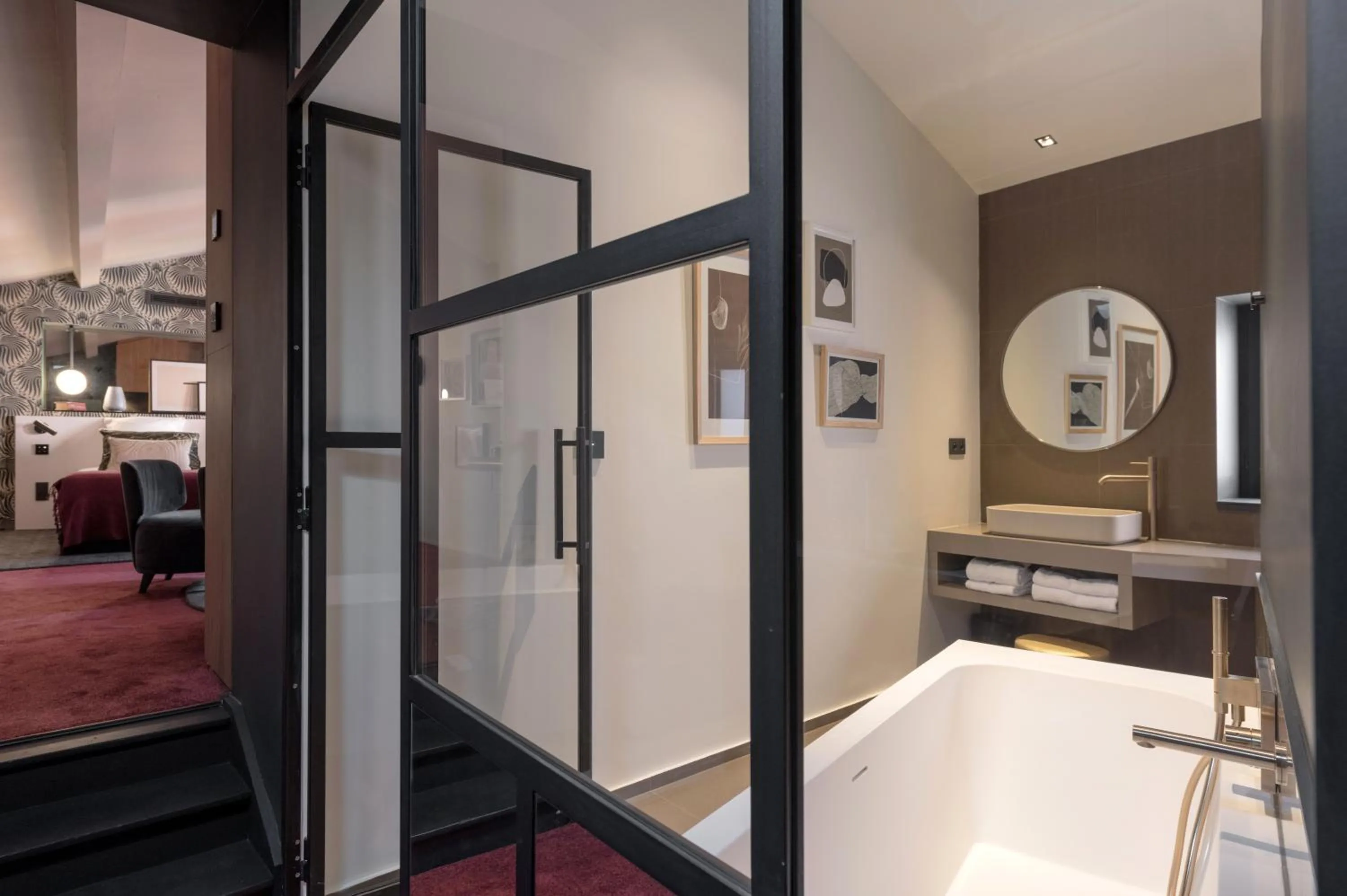 Bathroom, Bed in MiHotel Tour Rose