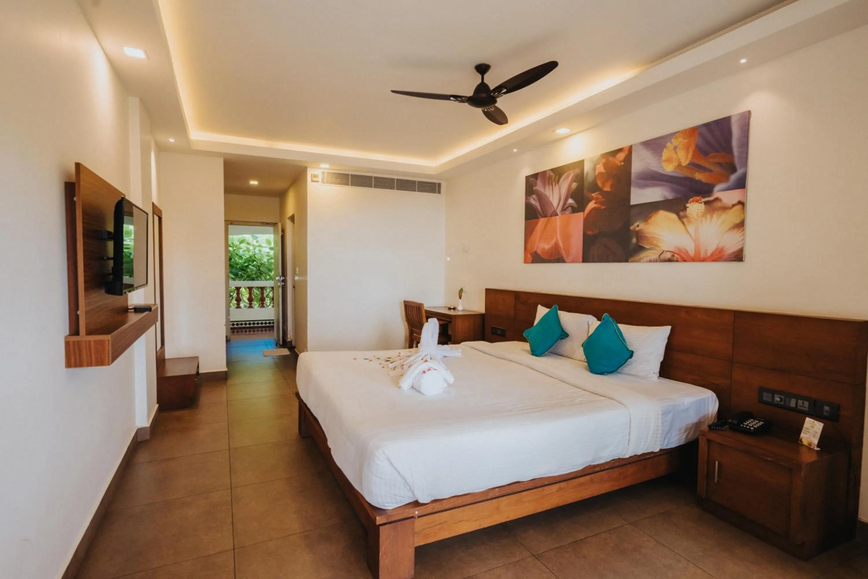 Bed in Aadisaktthi Leisure Resort, Kovalam