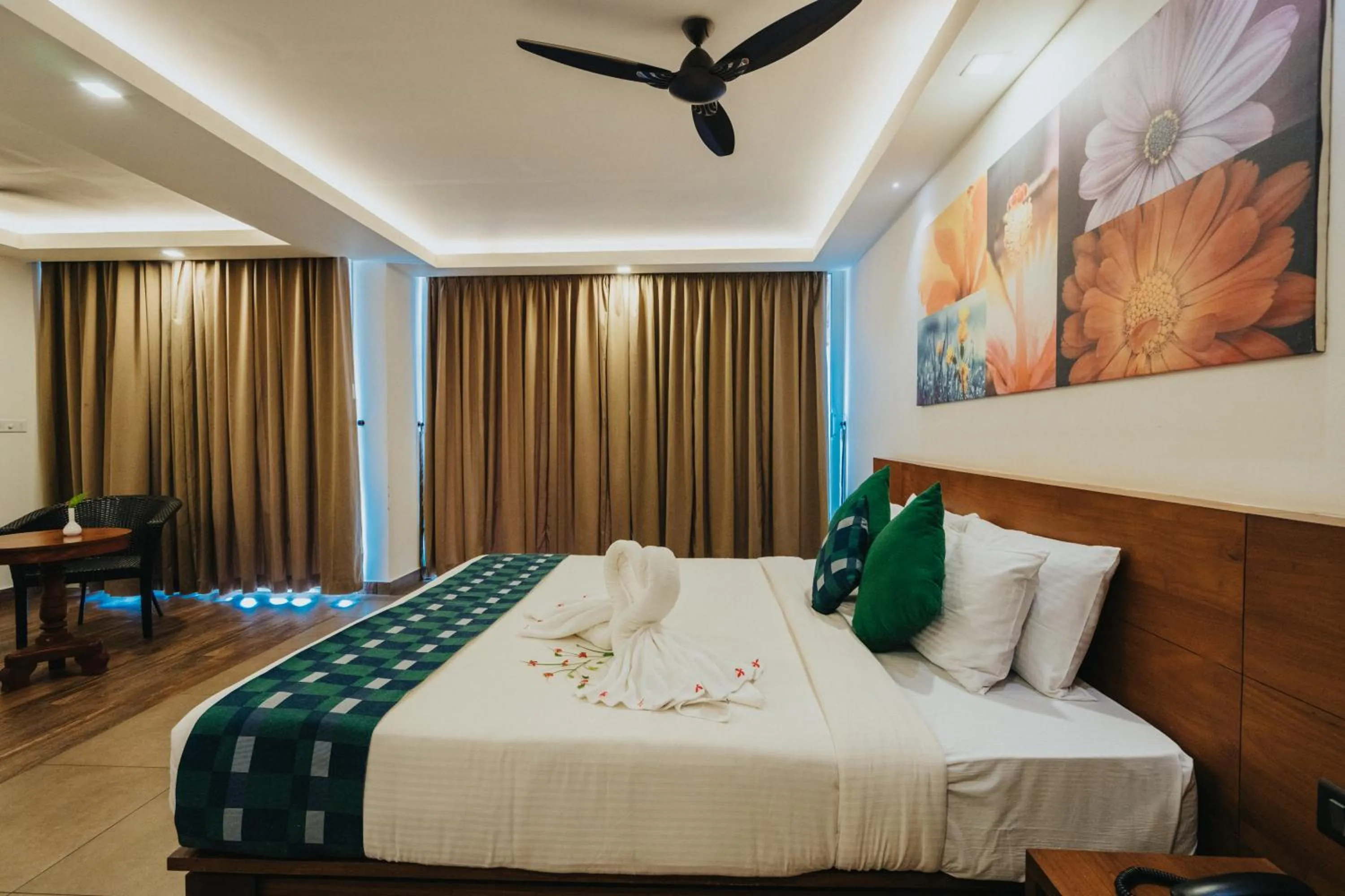 Bed in Aadisaktthi Leisure Resort, Kovalam