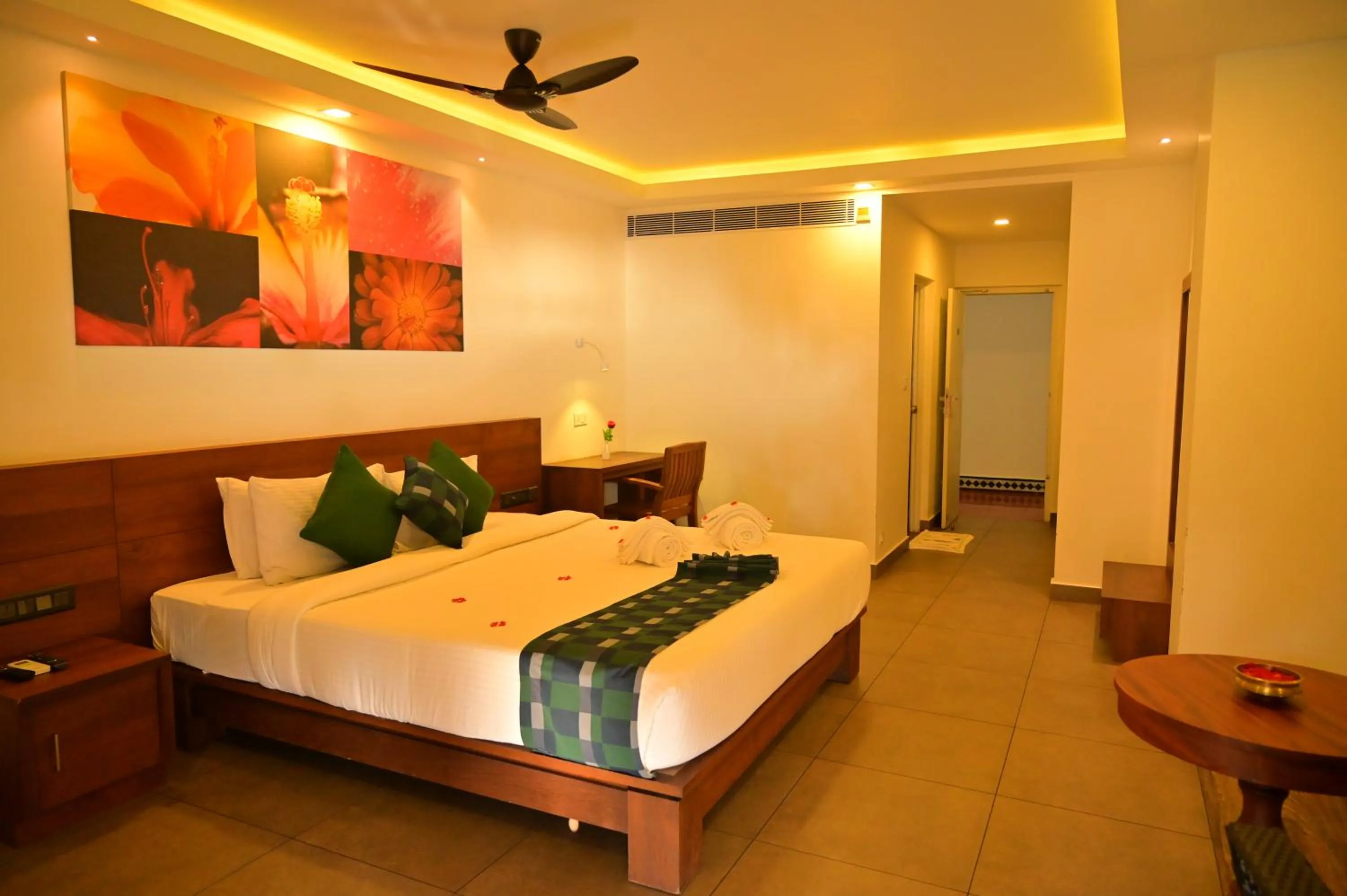 Bedroom, Bed in Aadisaktthi Leisure Resort, Kovalam