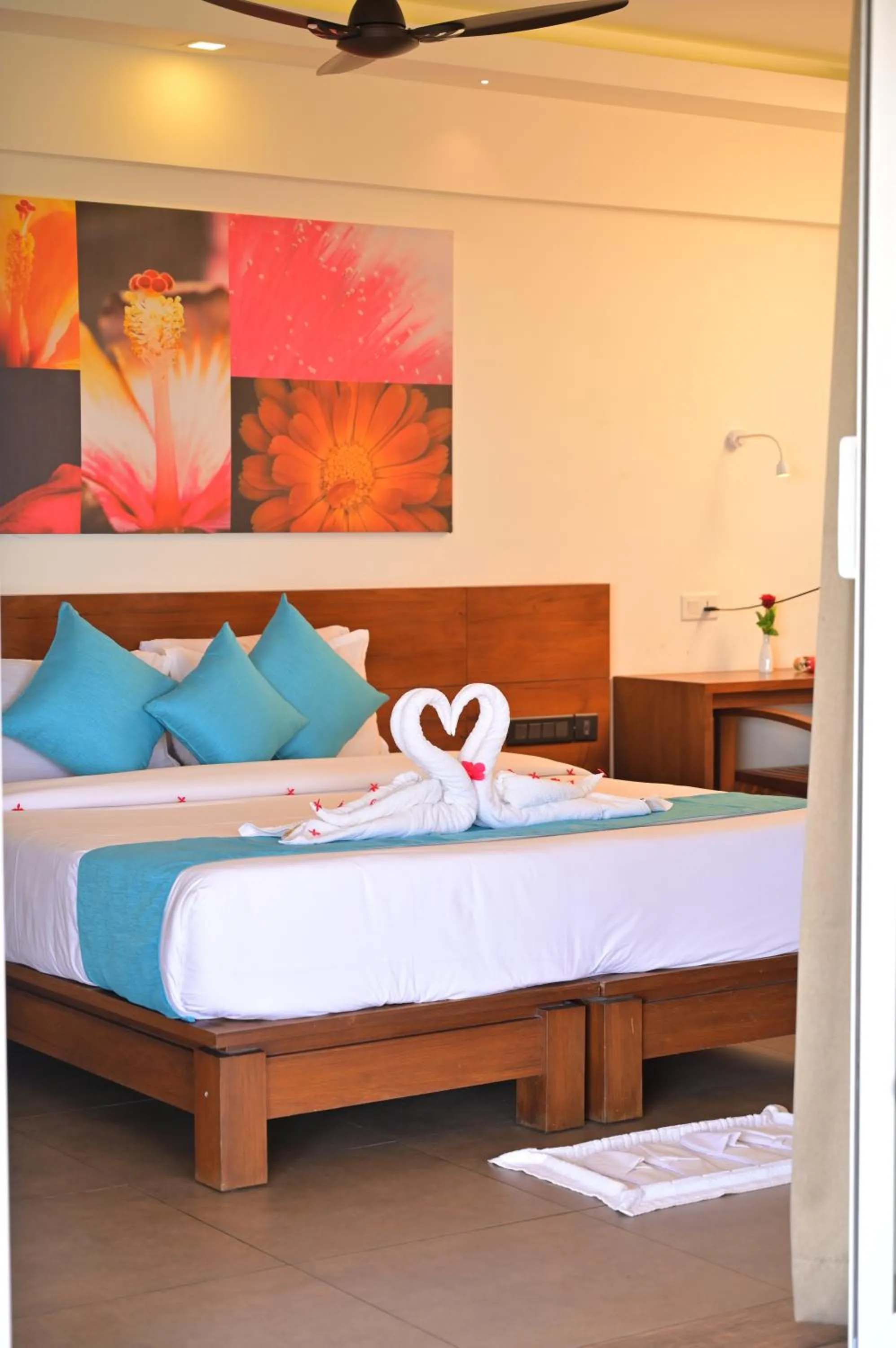 Bed in Aadisaktthi Leisure Resort, Kovalam