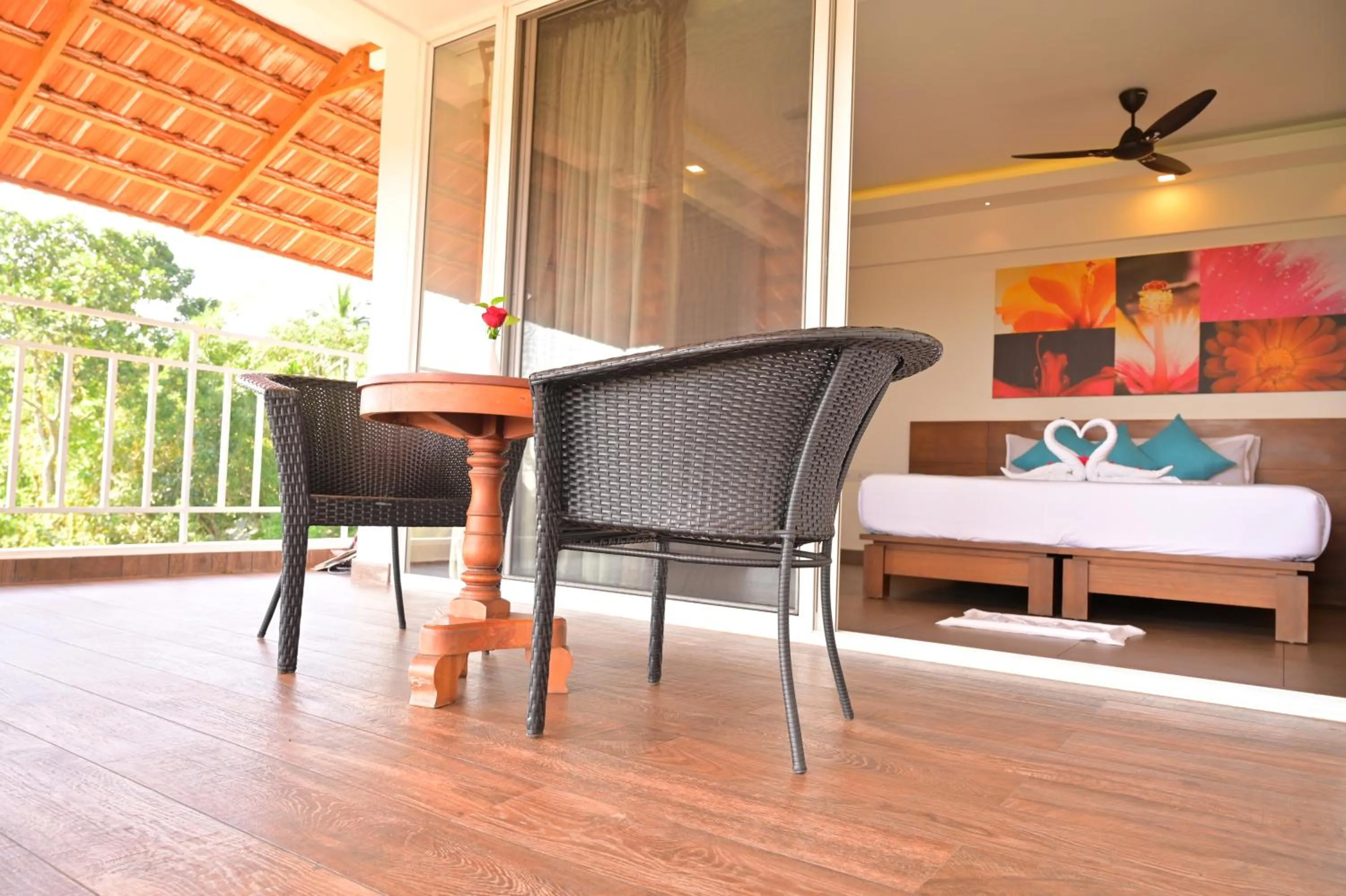 Bed in Aadisaktthi Leisure Resort, Kovalam