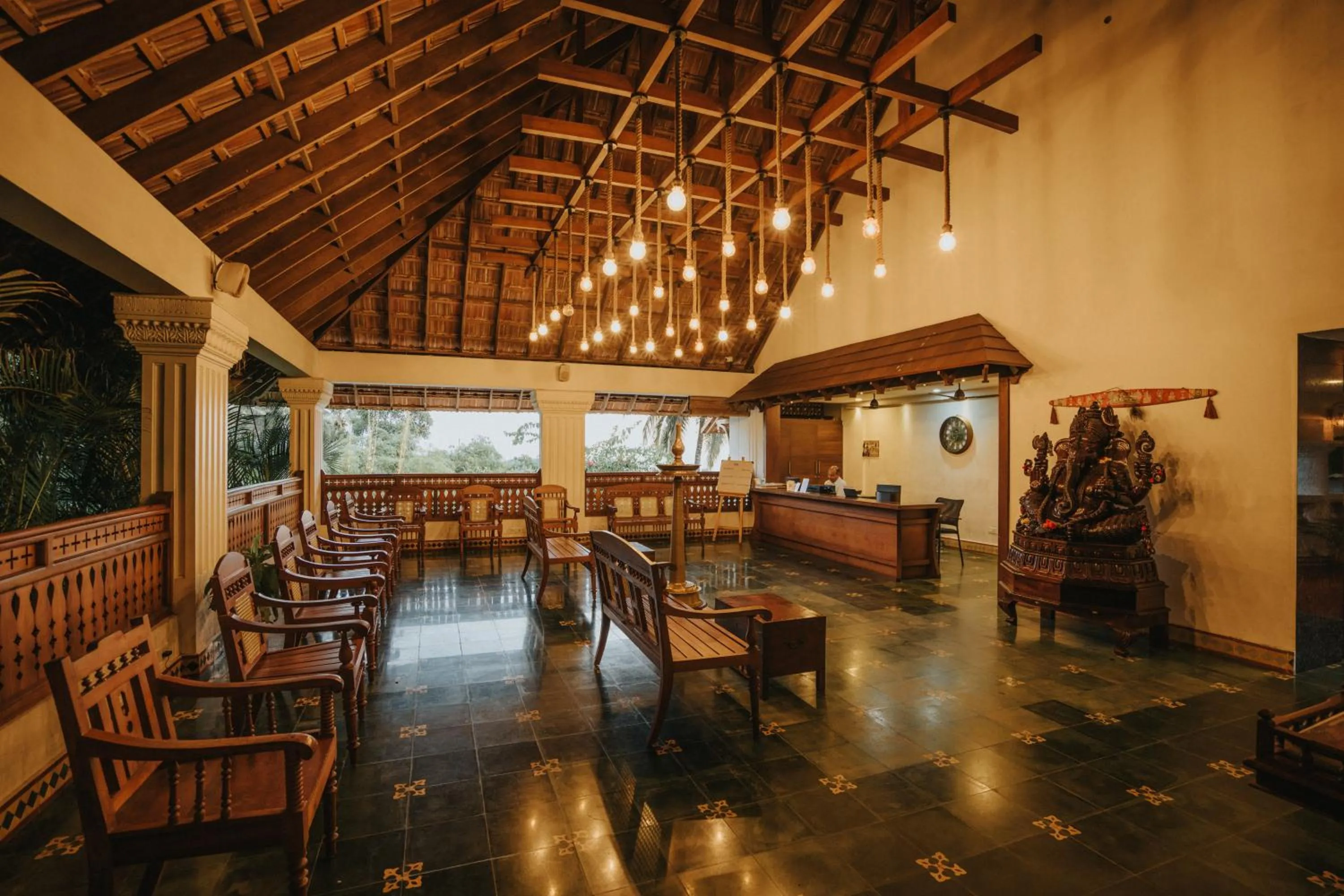 Lobby or reception in Aadisaktthi Leisure Resort, Kovalam