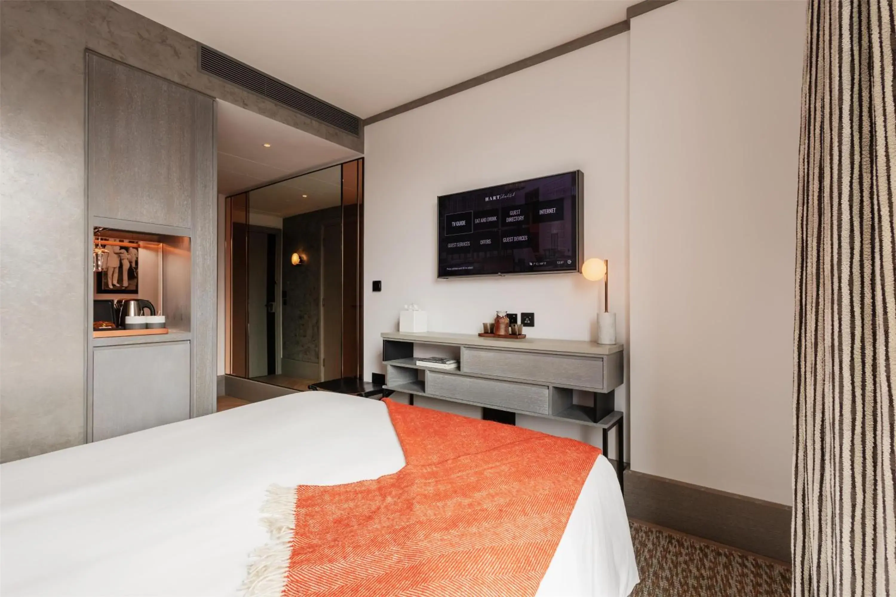 Bed in Hart Shoreditch Hotel London, Curio Collection by Hilton Bed in Hart Shoreditch Hotel London, Curio Collection by Hilton