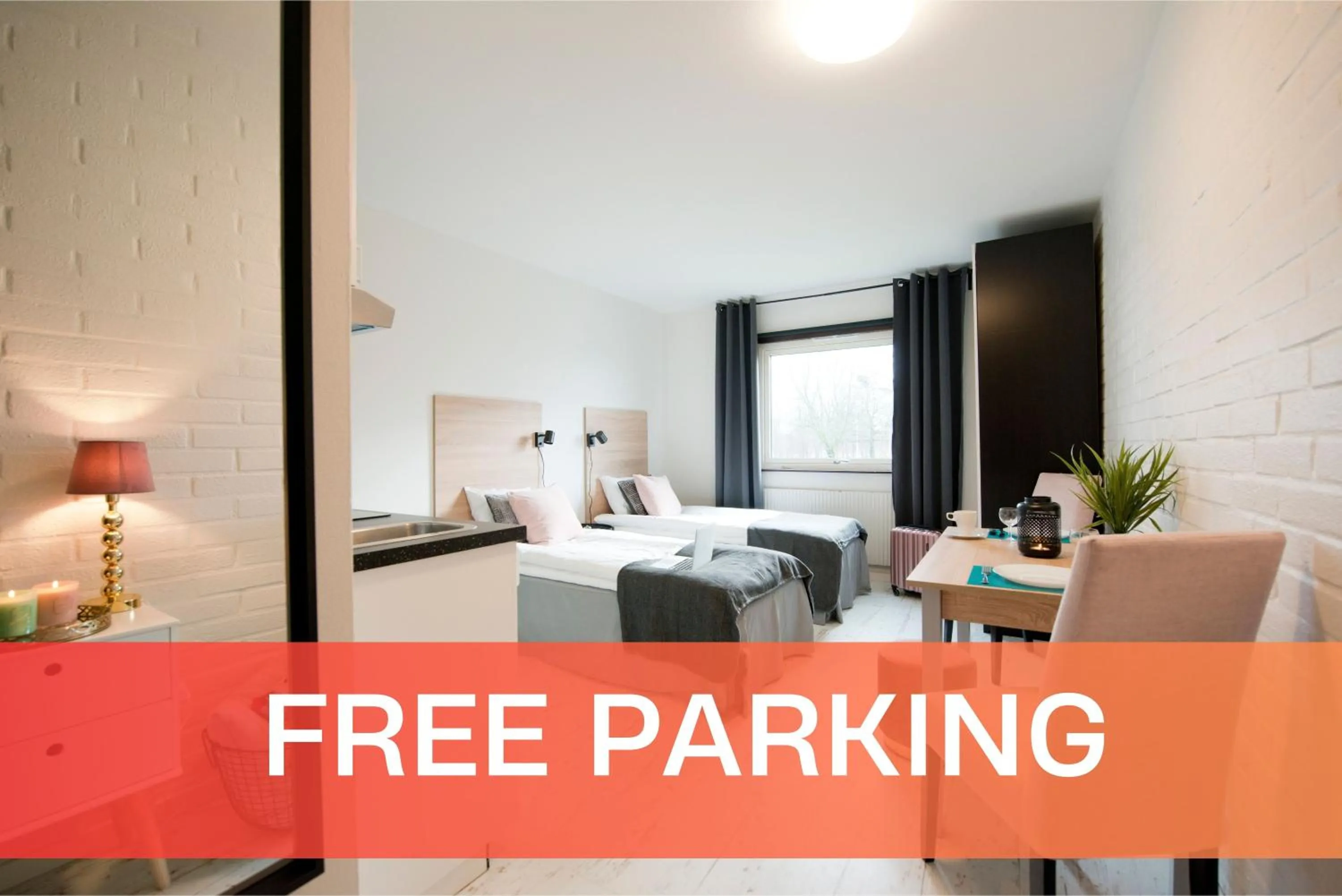 Bed in Halmstad Hotel Apartments