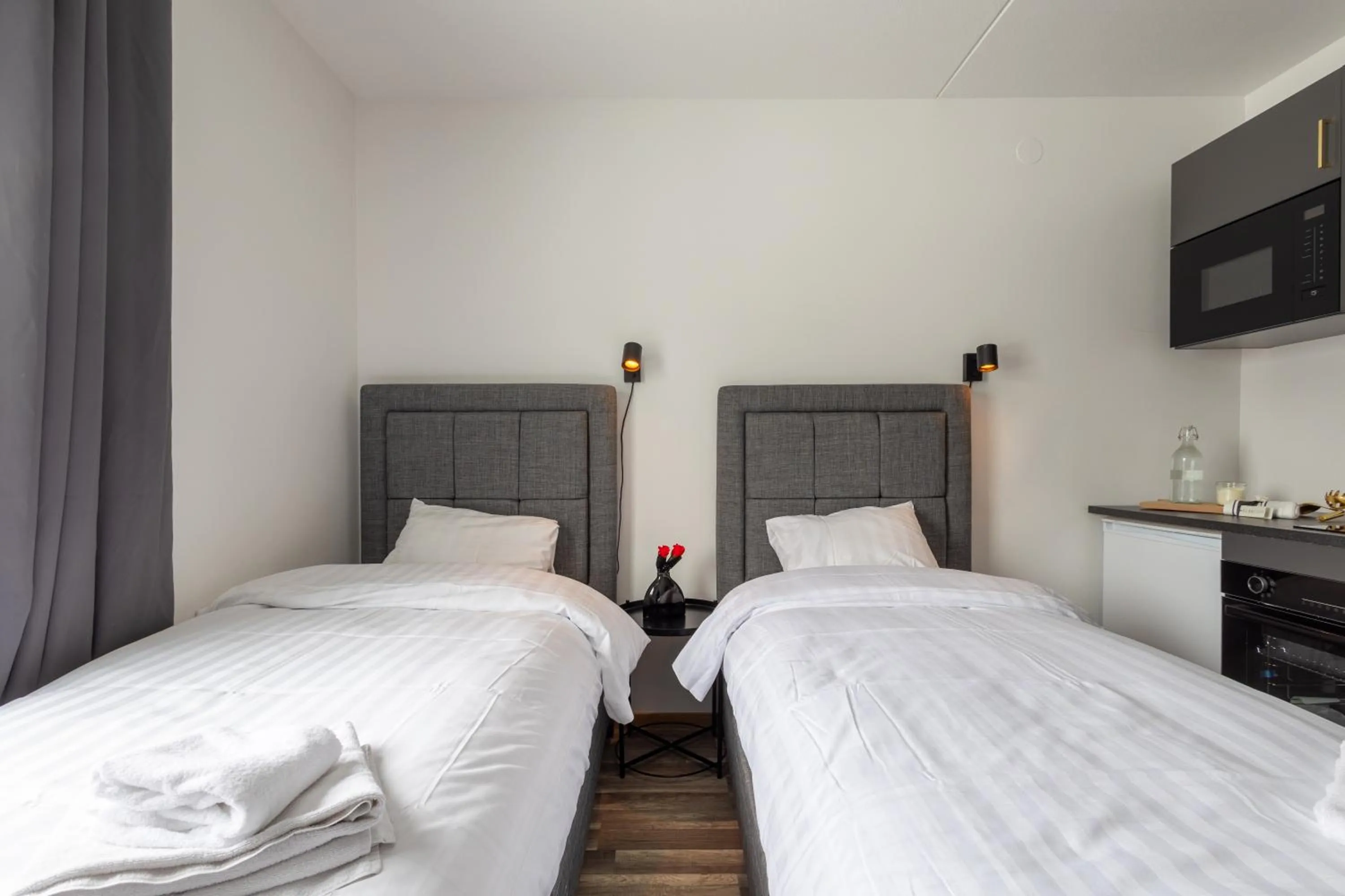 Bed in Halmstad Hotel Apartments