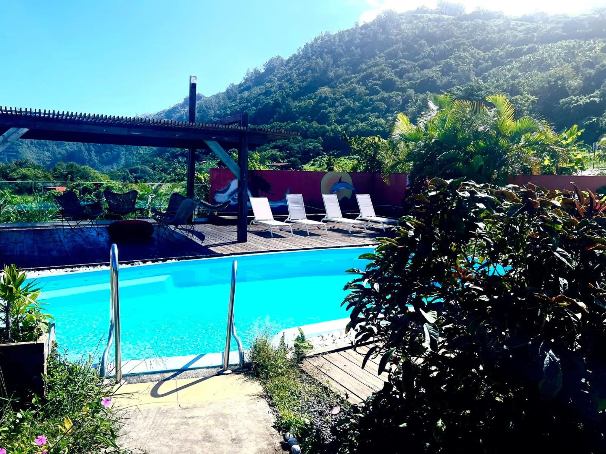 Cap Vanisa, vaste jardin, piscine et vue océan à Manapany
