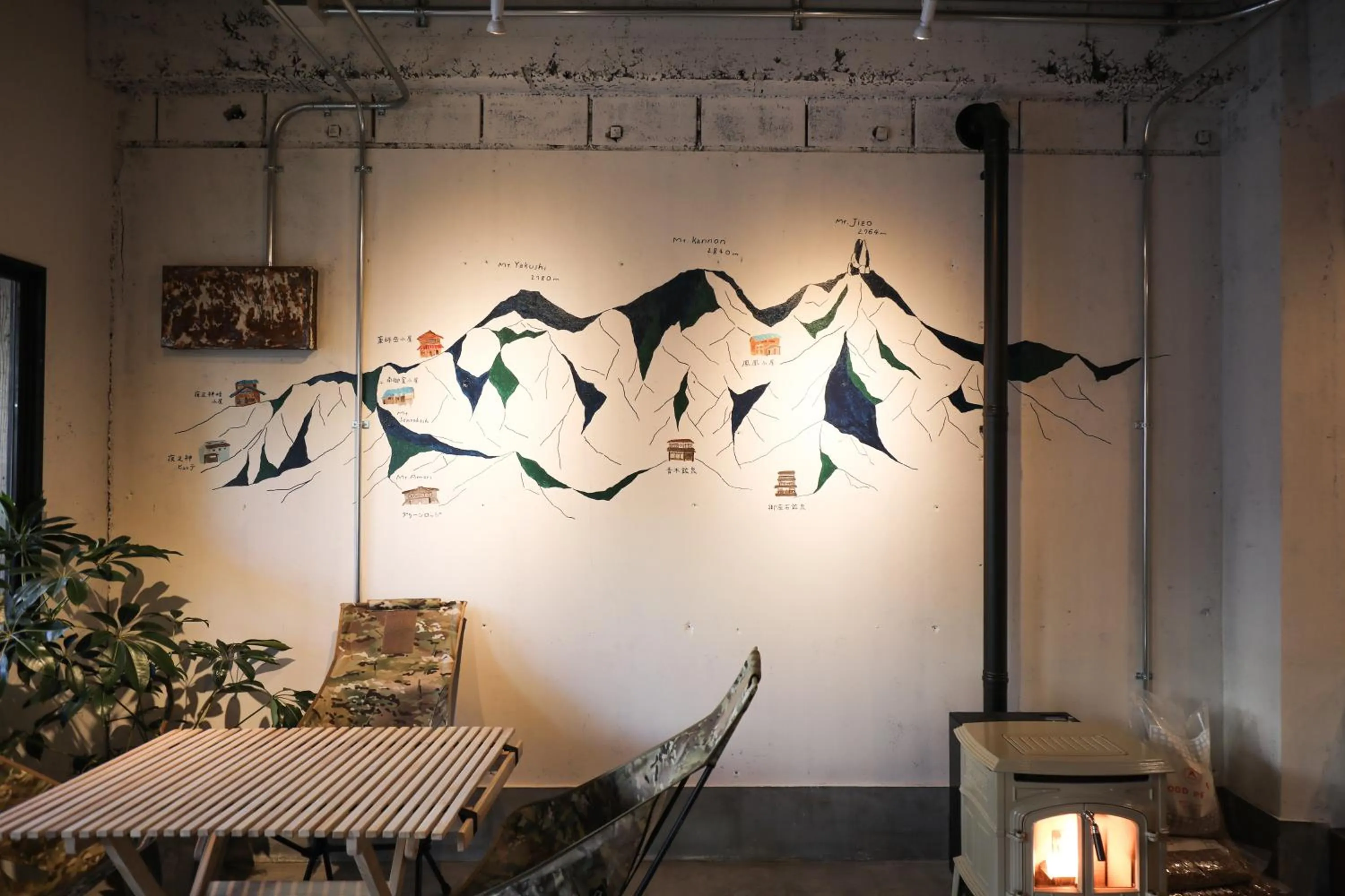 Decorative detail in chAho Hostel Nirasaki / Outdoor Base