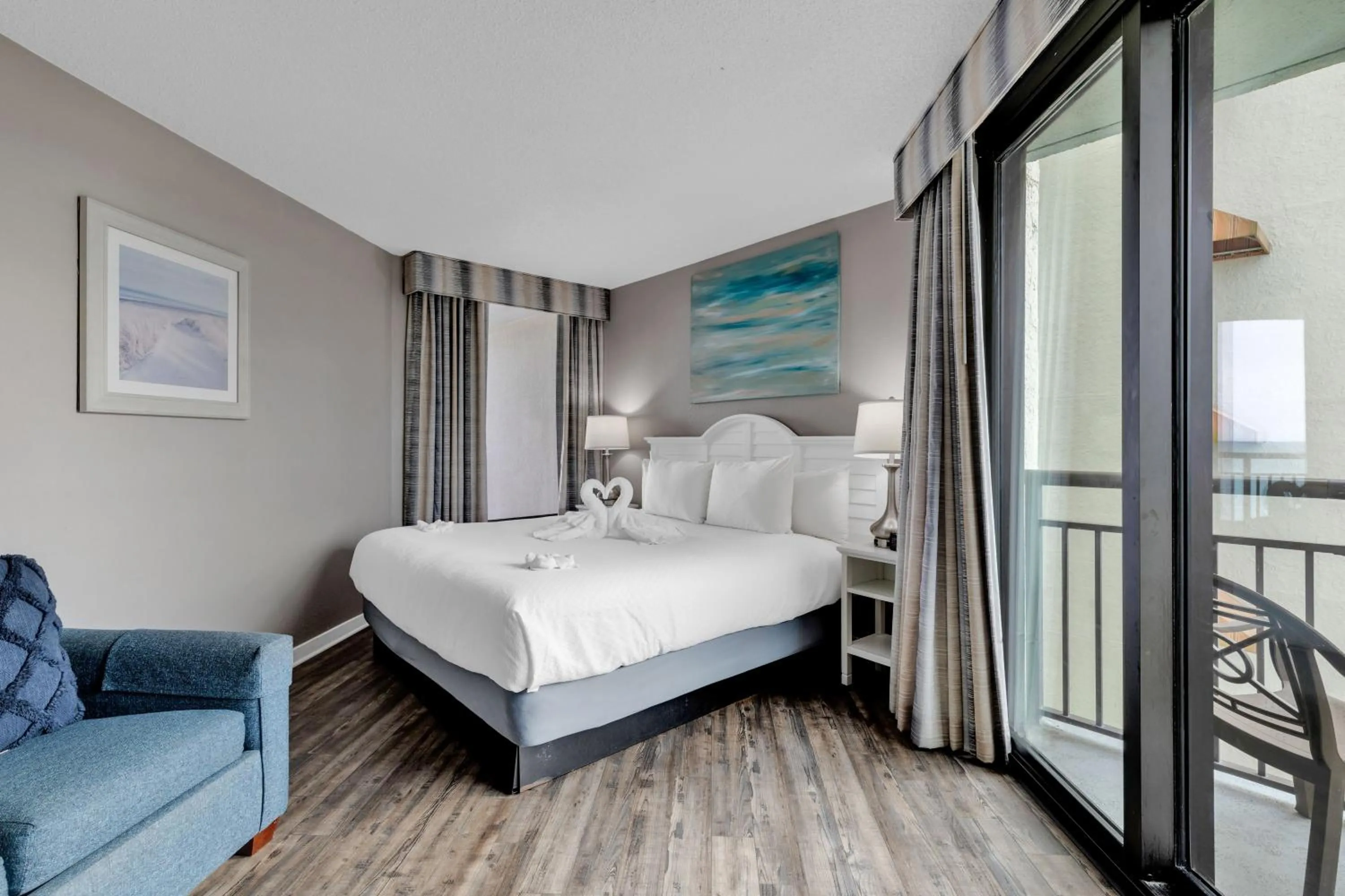 Bedroom, Bed in Ocean-Front Condos at Patricia Grand