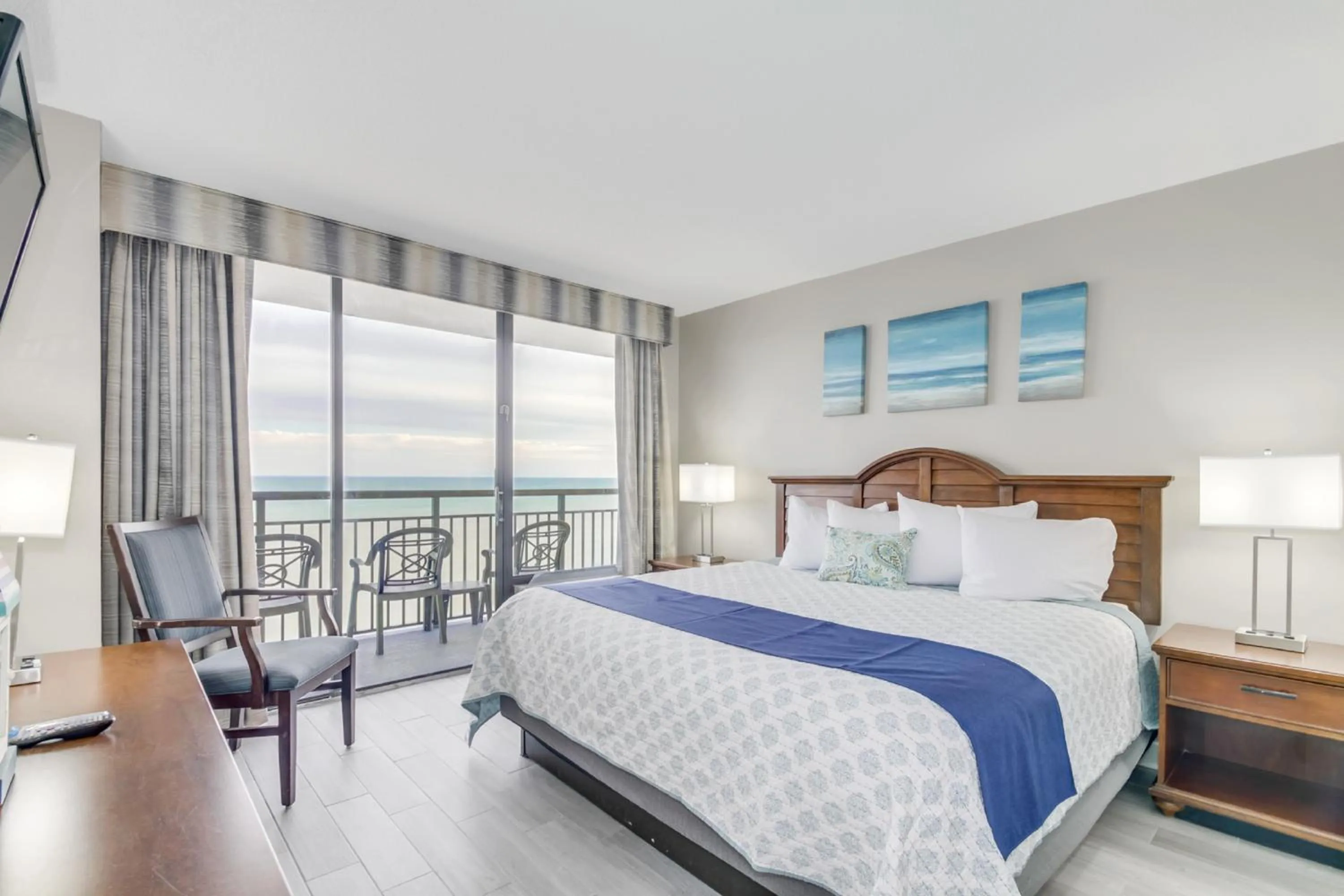 Bedroom, Bed in Ocean-Front Condos at Patricia Grand