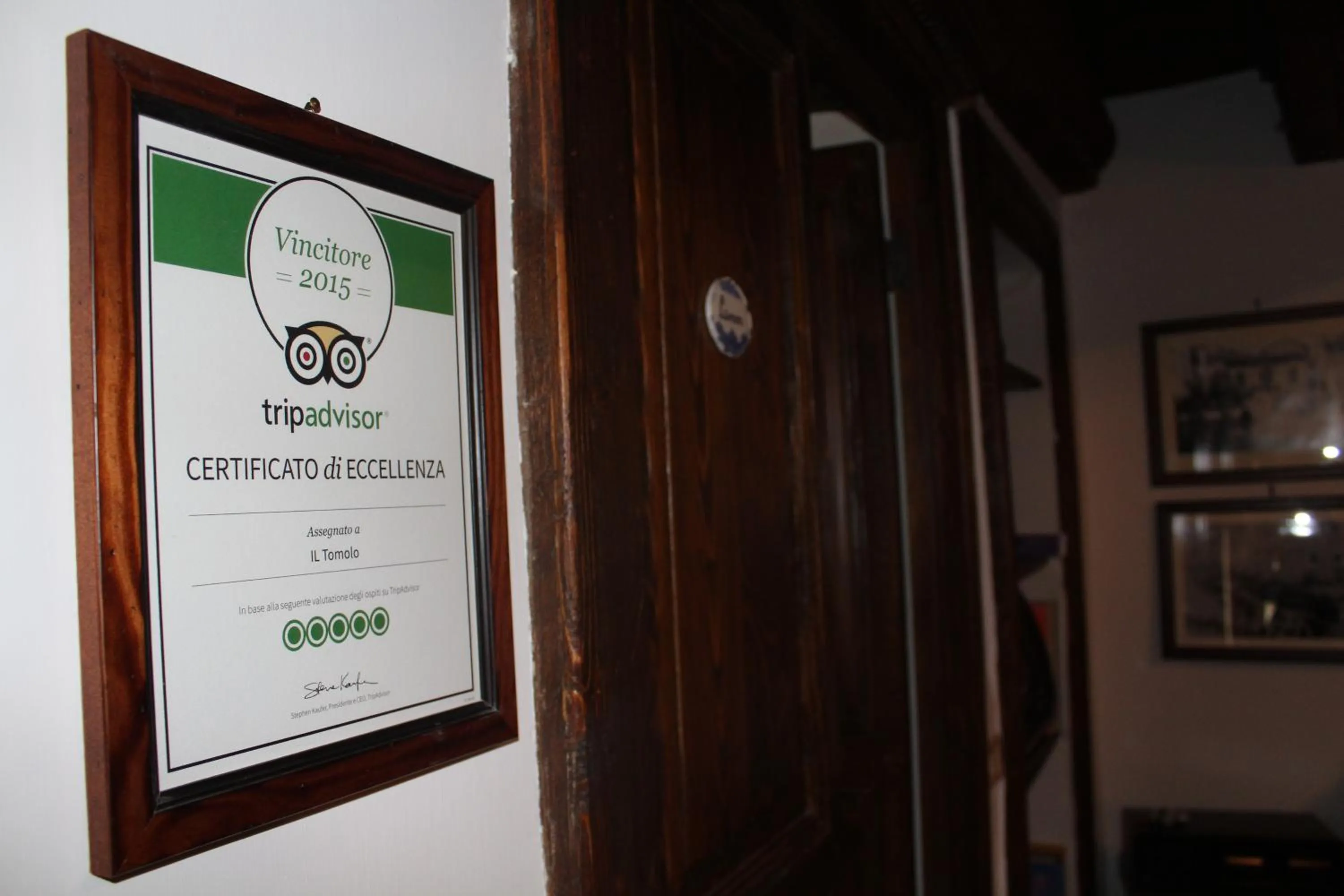 Certificate/Award in Il Tomolo