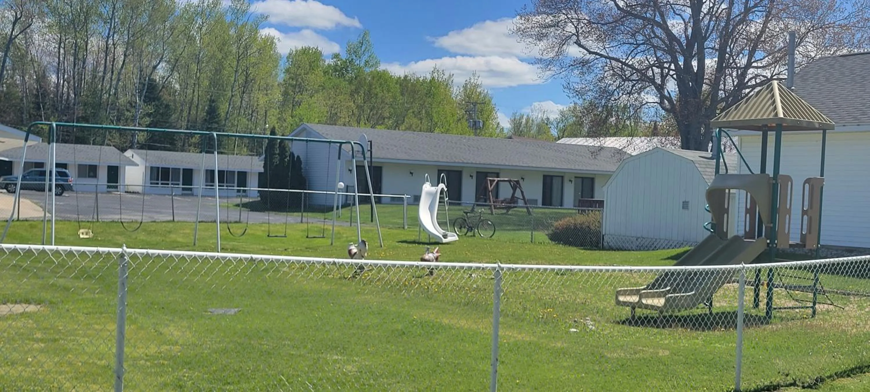 Children play ground in Mackinaw Budget Inn