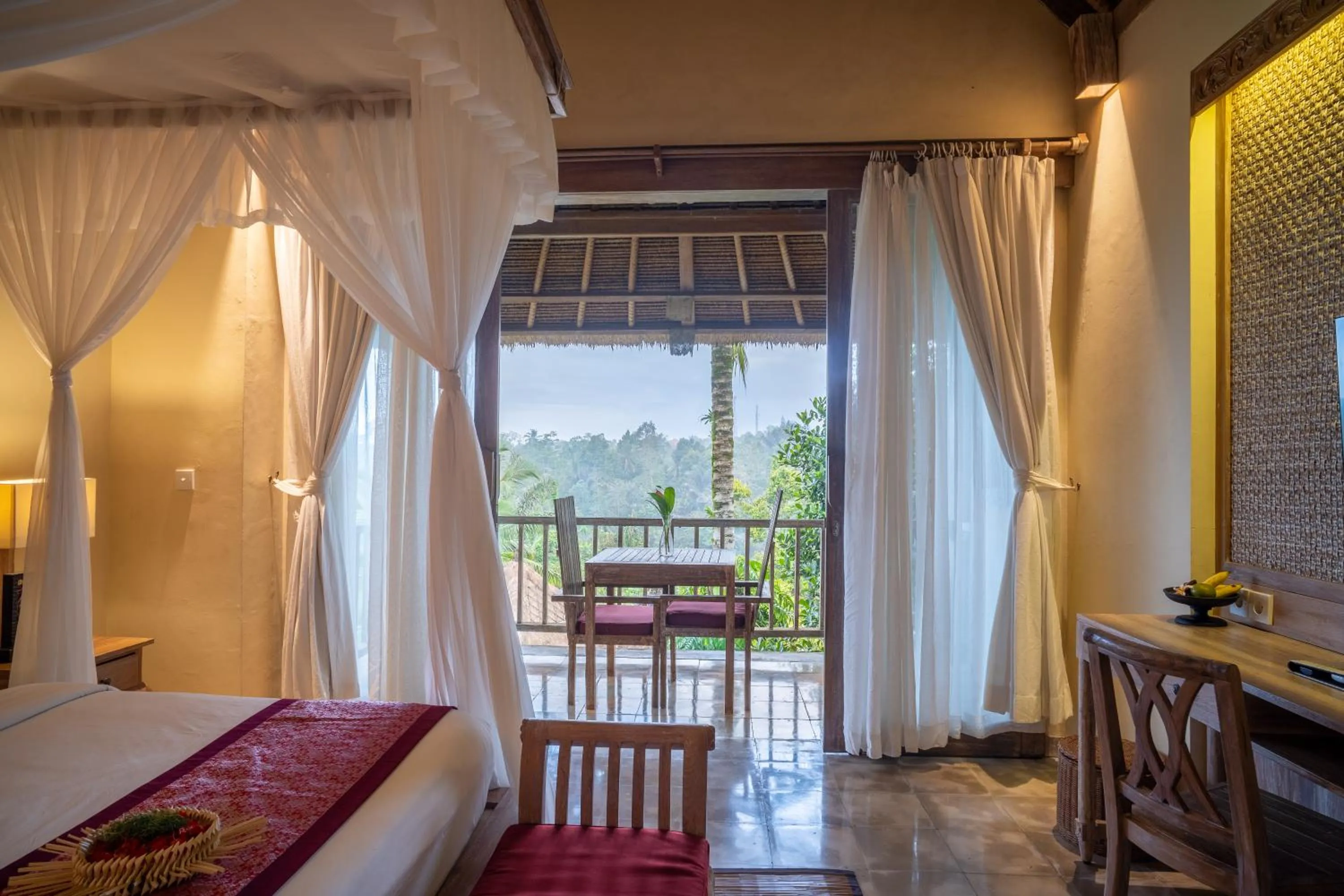 Balcony/Terrace, Bed in Puri Gangga Resort Ubud