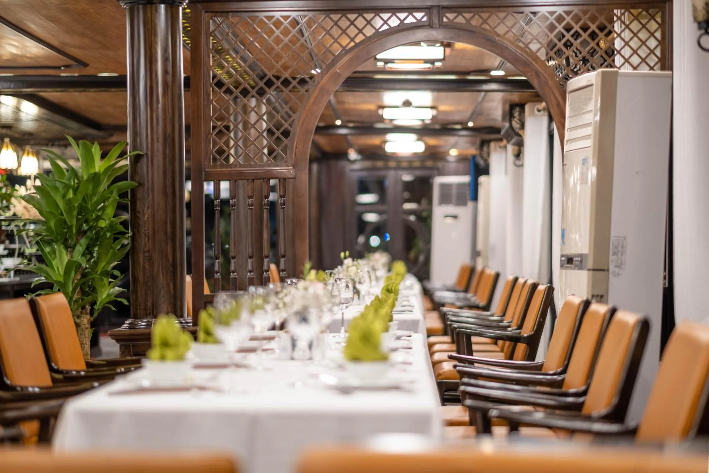 Dining area in Victory Star Cruise