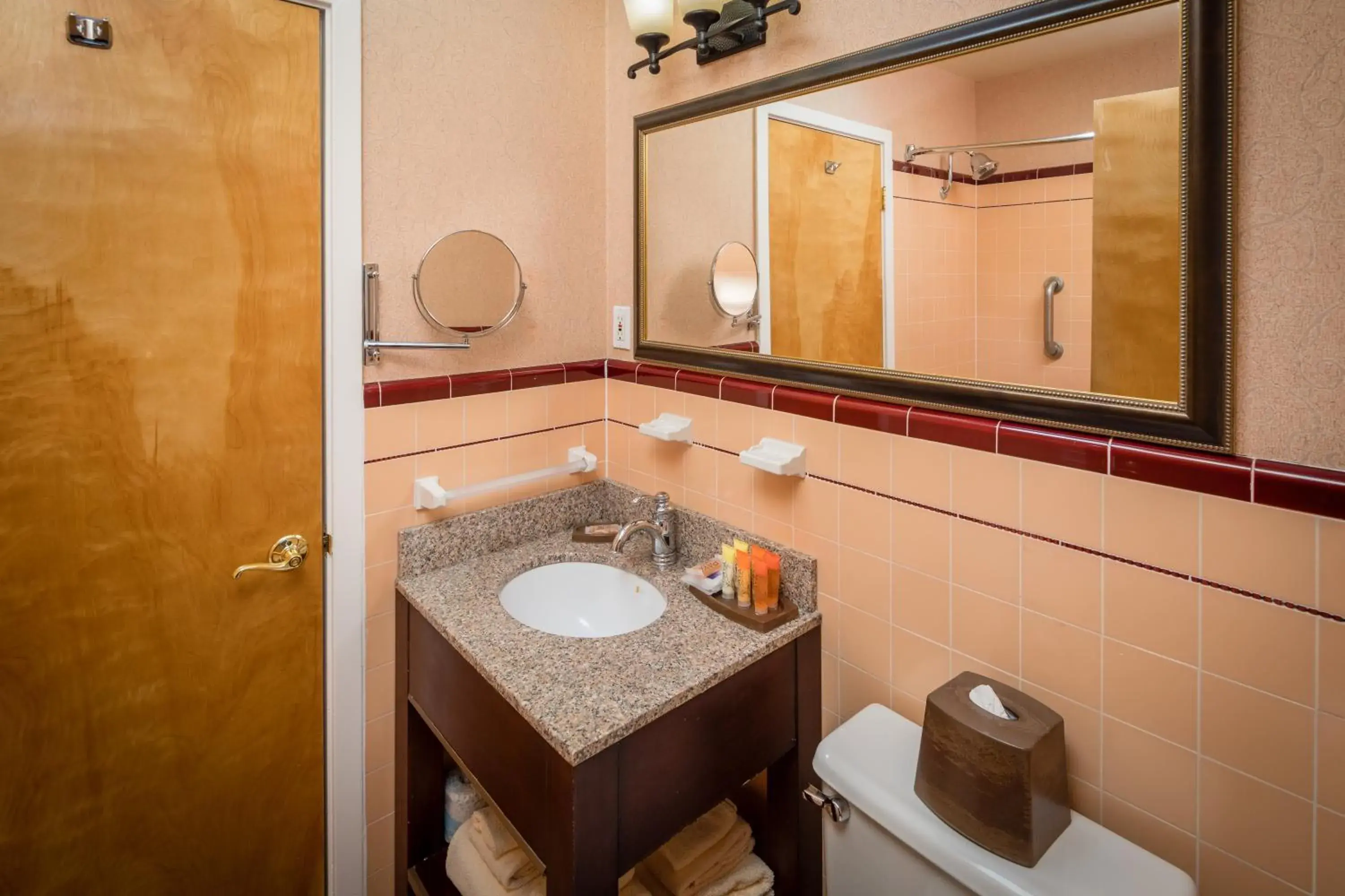 Bathroom in SFO El Rancho Inn, SureStay Collection by Best Western