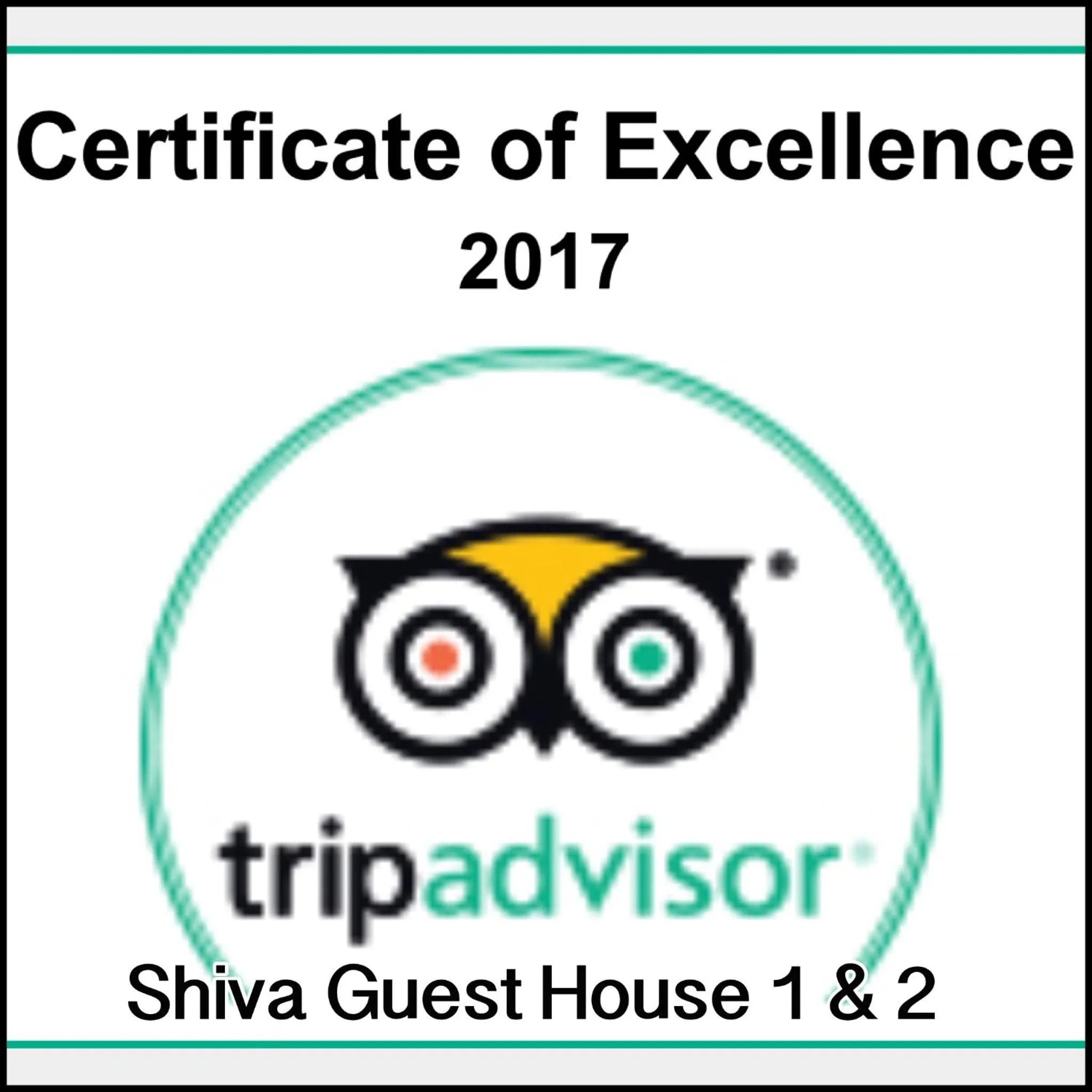 Certificate/Award in Shiva Guest House