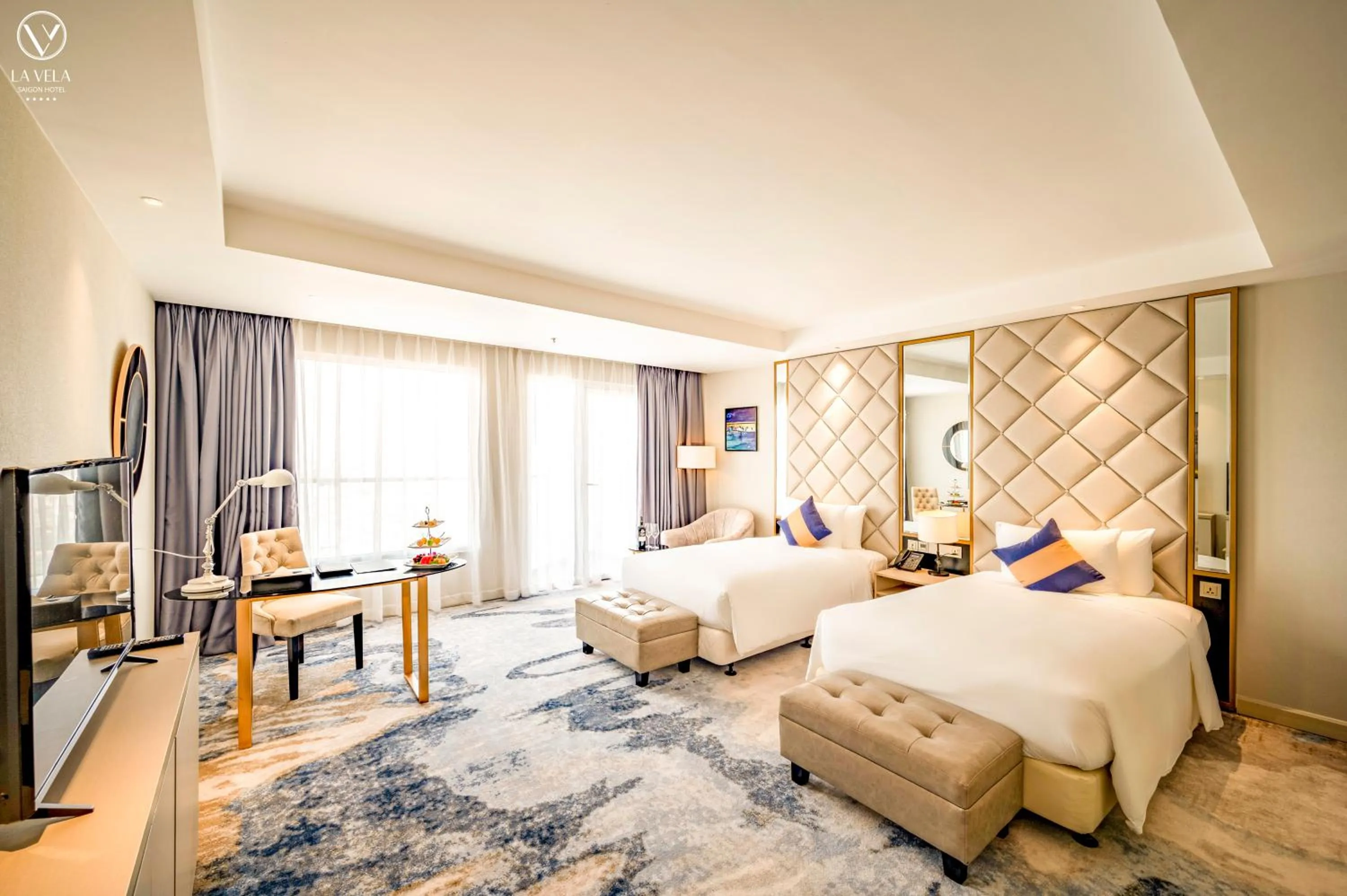 Bedroom, Bed in La Vela Saigon Hotel
