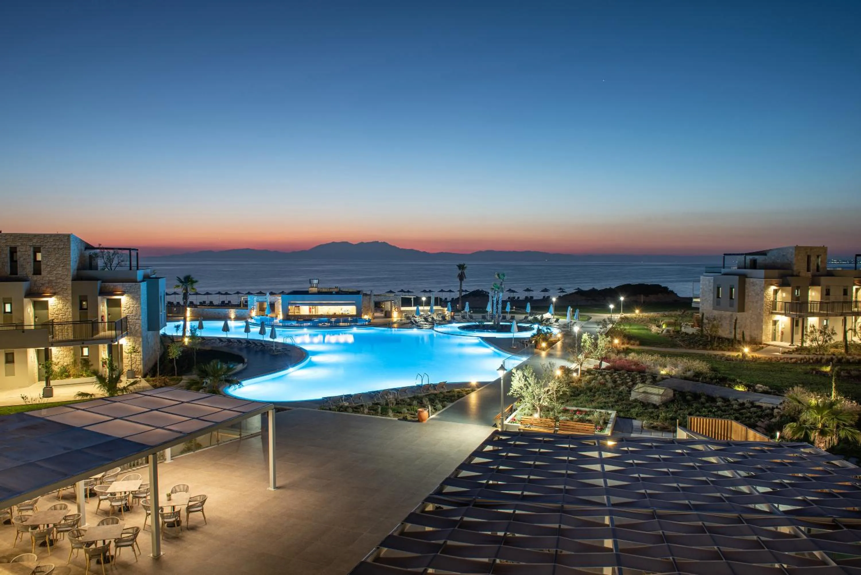 Pool view in Portes Lithos Luxury Resort