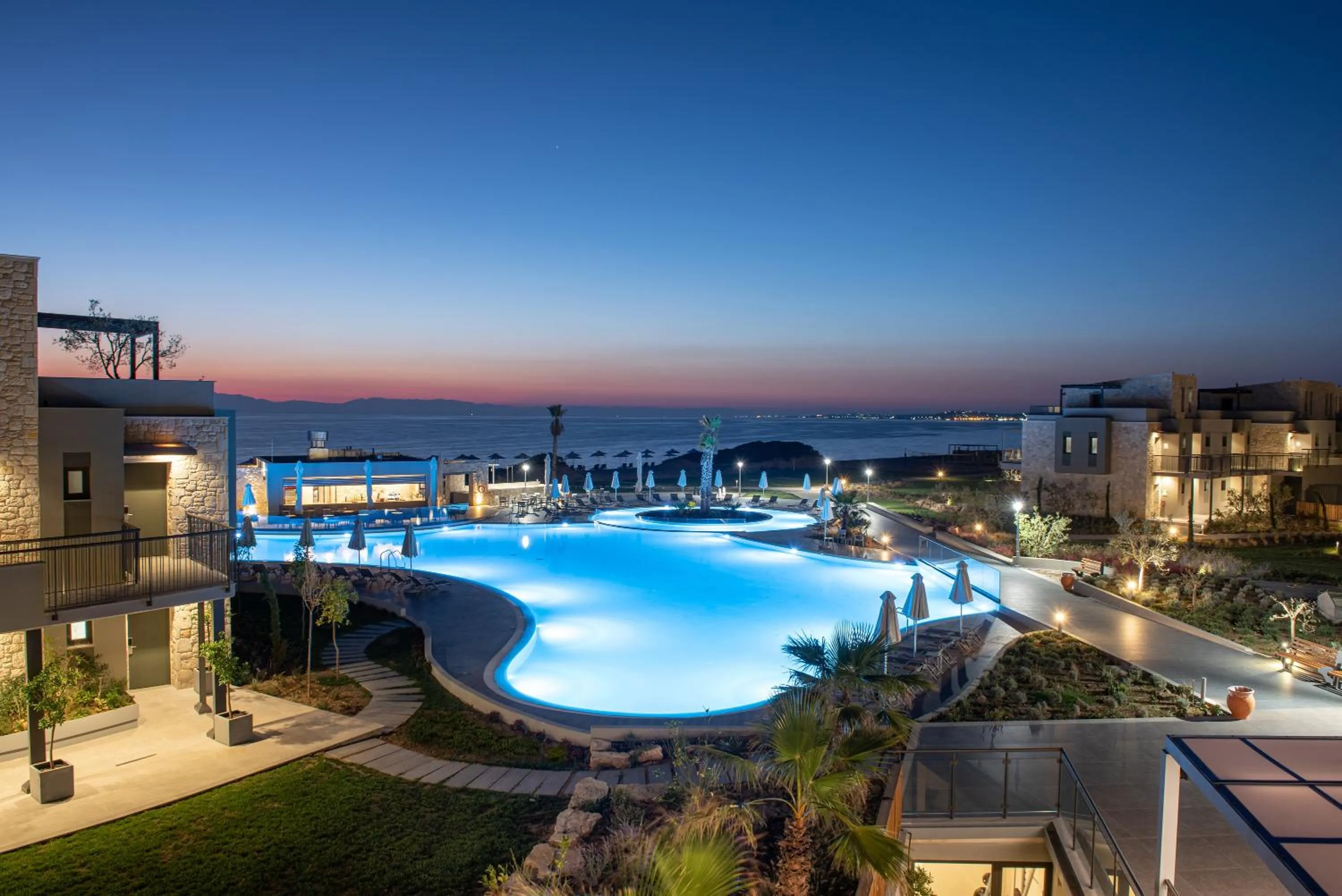 Pool view in Portes Lithos Luxury Resort