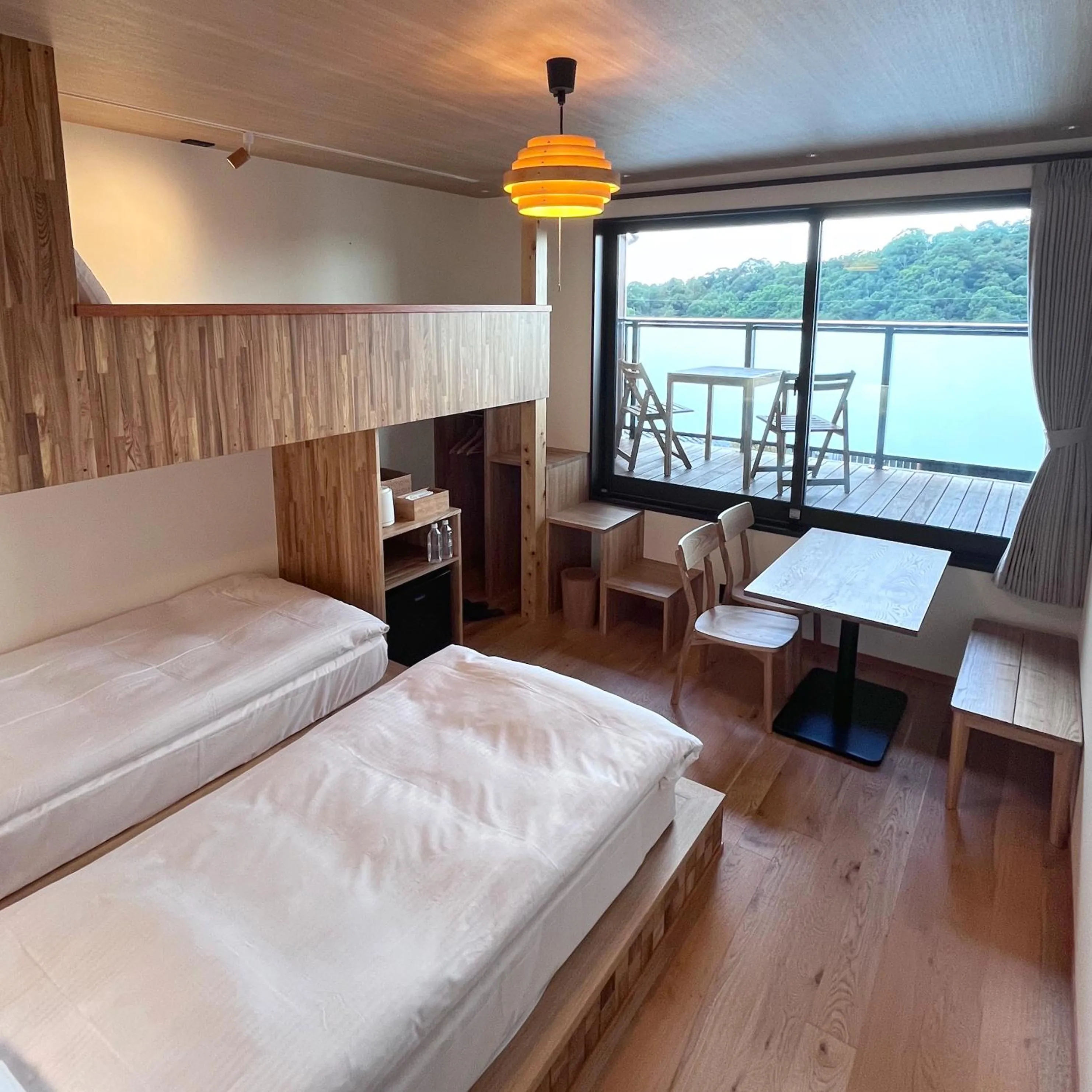 Photo of the whole room, Bed in MY LODGE Naoshima