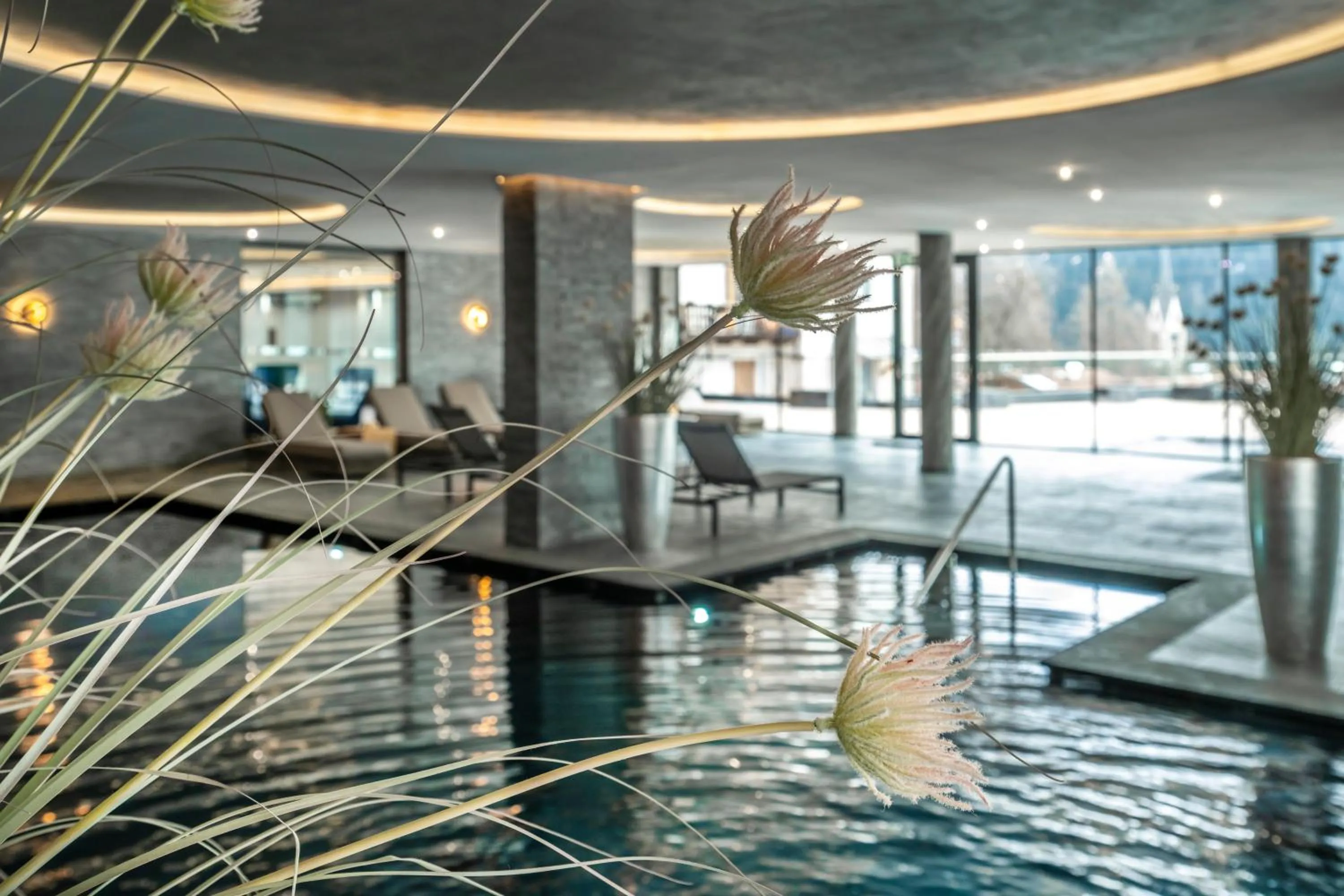 Swimming pool in Ciampedie Luxury Alpine Spa Hotel