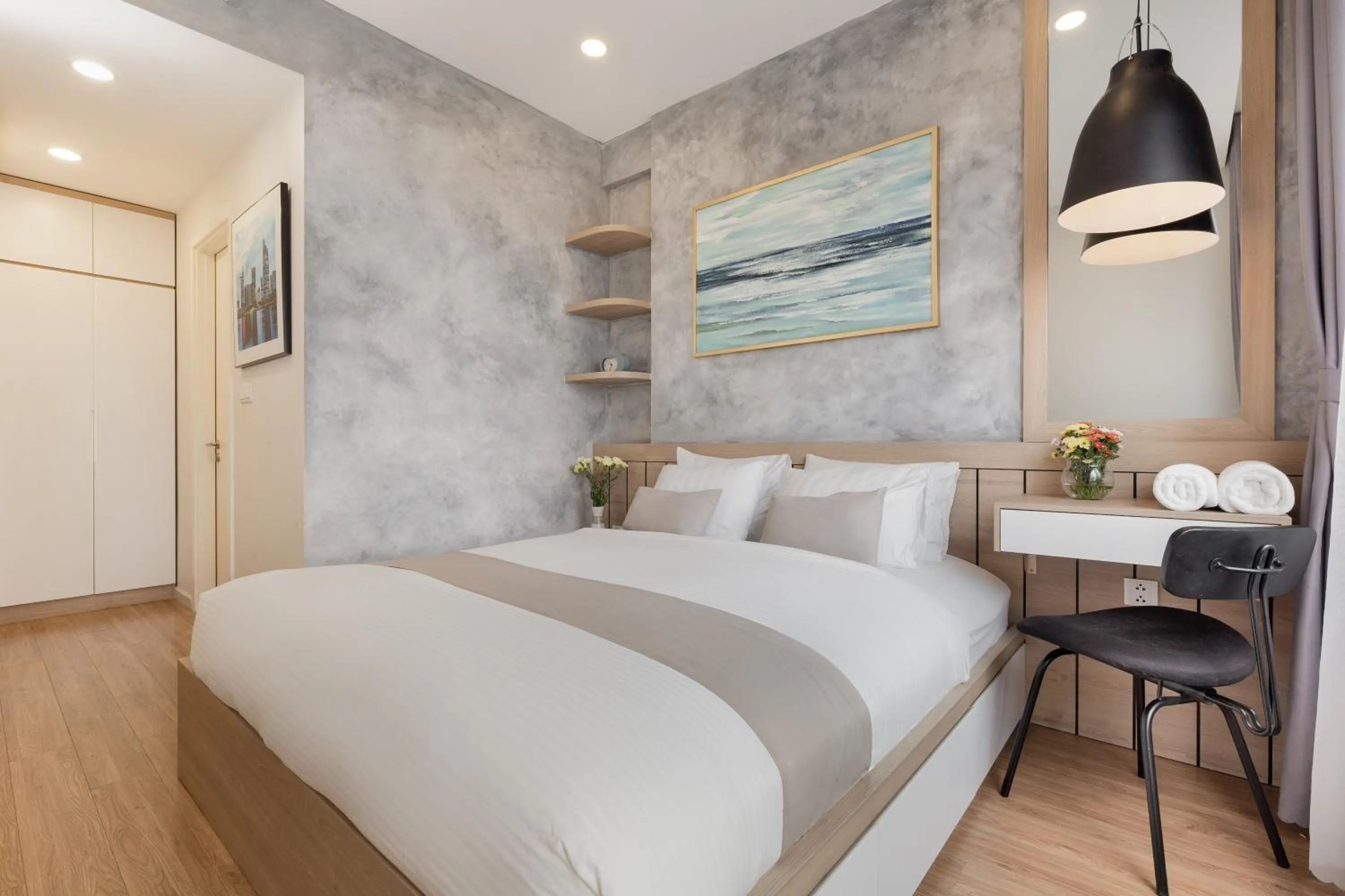 Bedroom, Bed in Blue Fingers Masteri An Phu