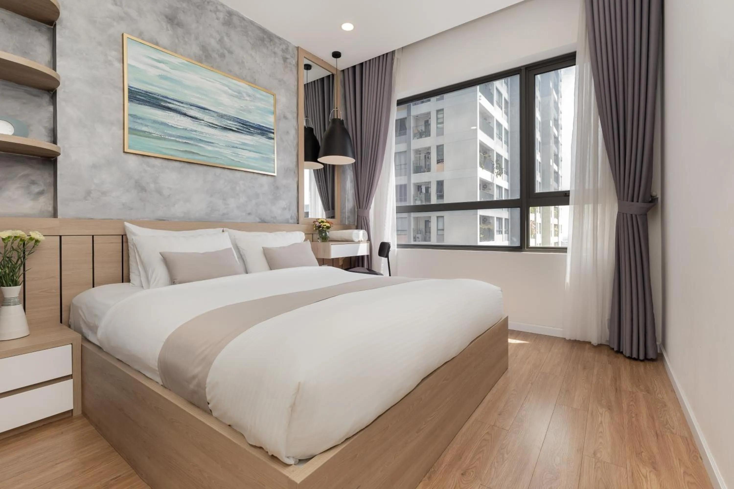Bedroom, Bed in Blue Fingers Masteri An Phu