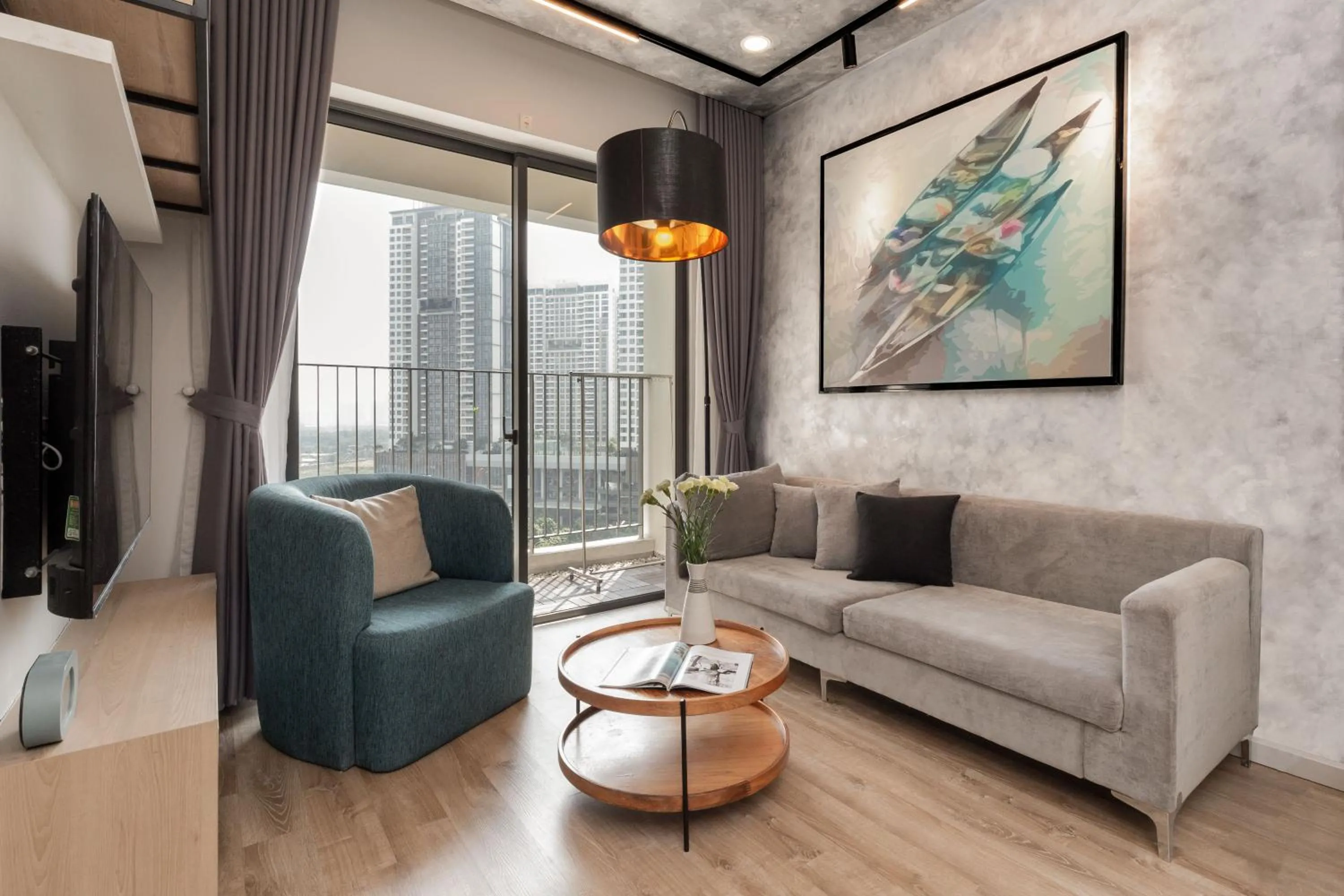 Living room in Blue Fingers Masteri An Phu