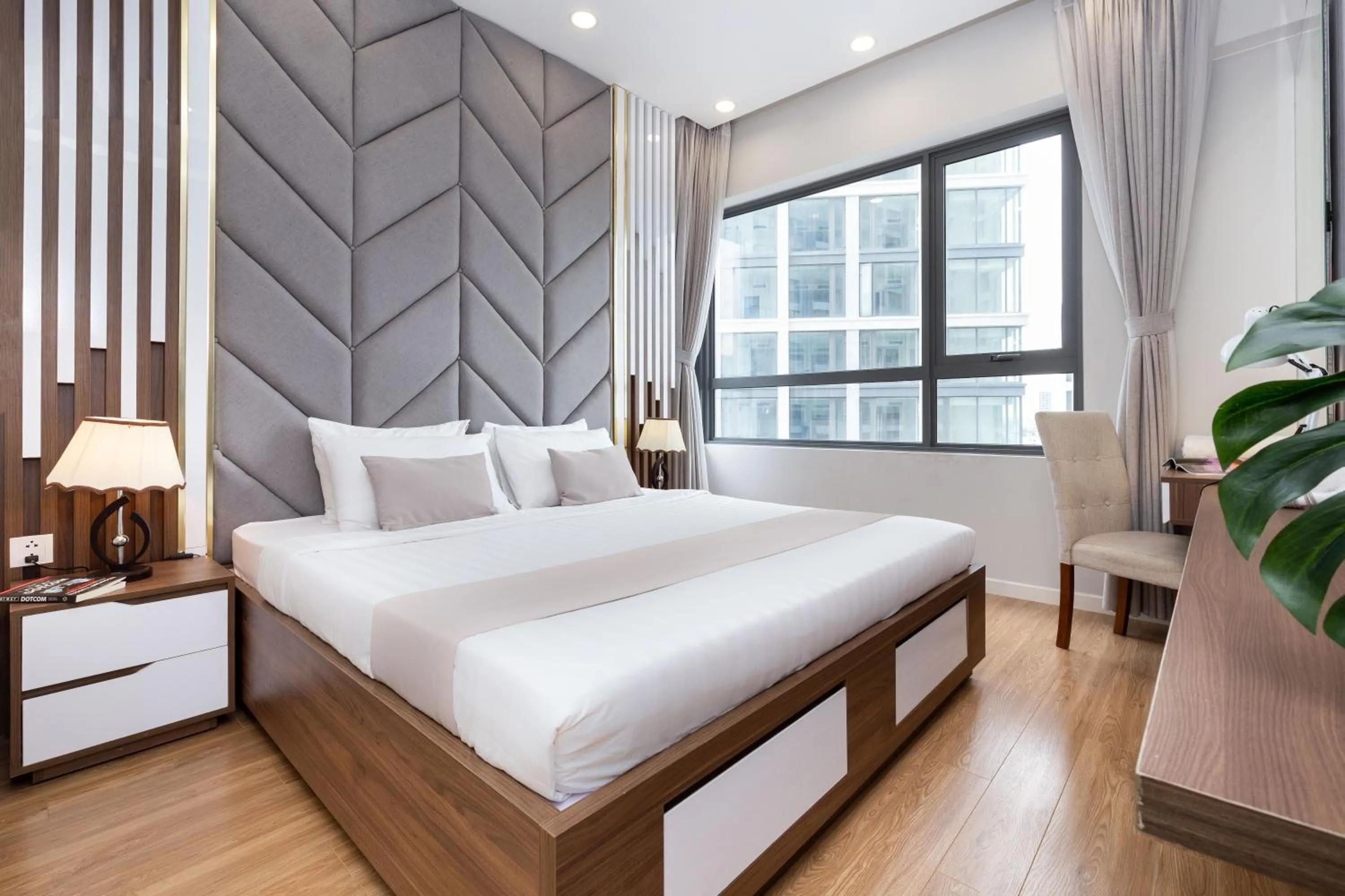 Bedroom, Bed in Blue Fingers Masteri An Phu