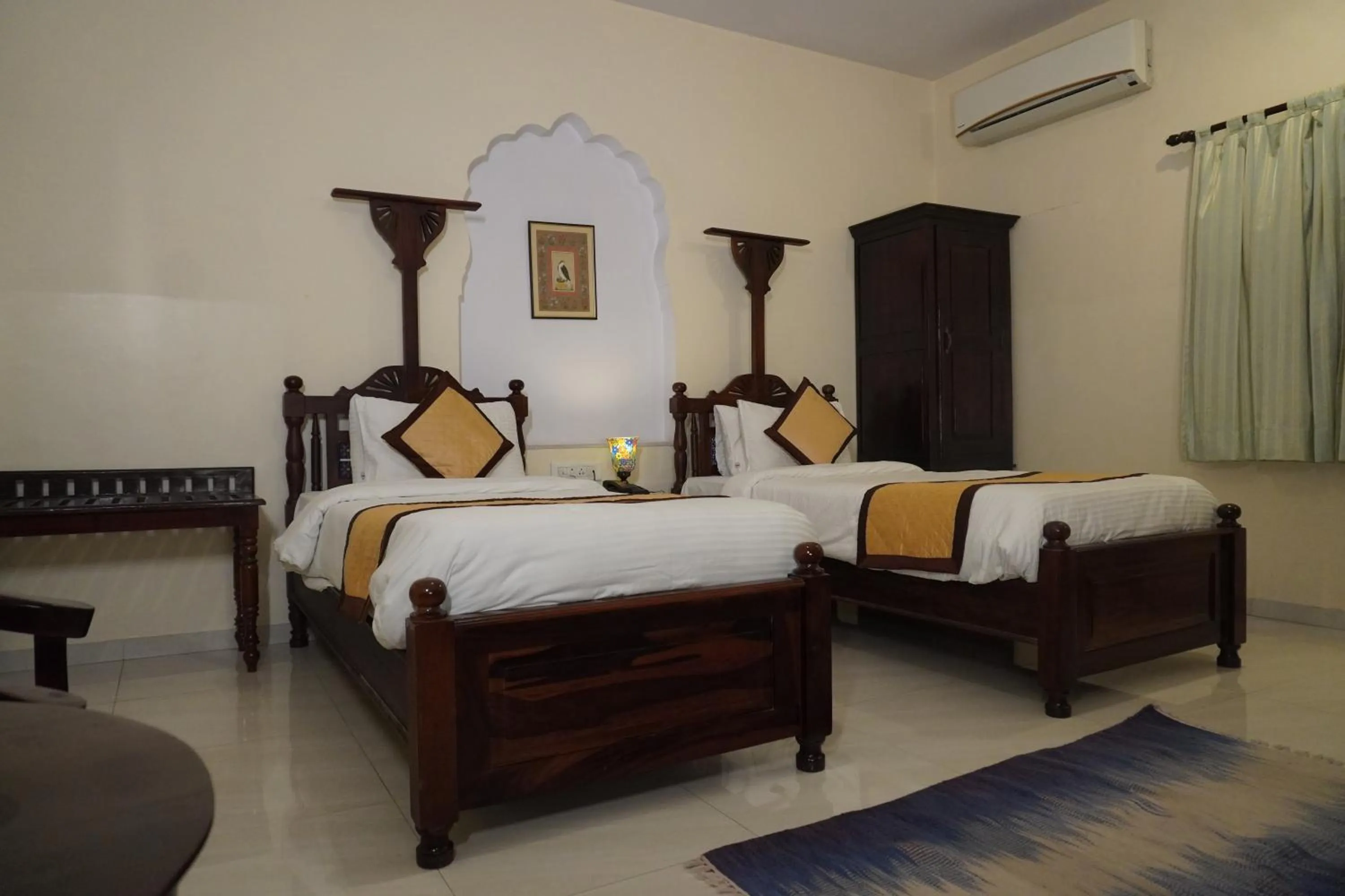 Bed in Khandela Haveli - a Boutique Heritage Hotel