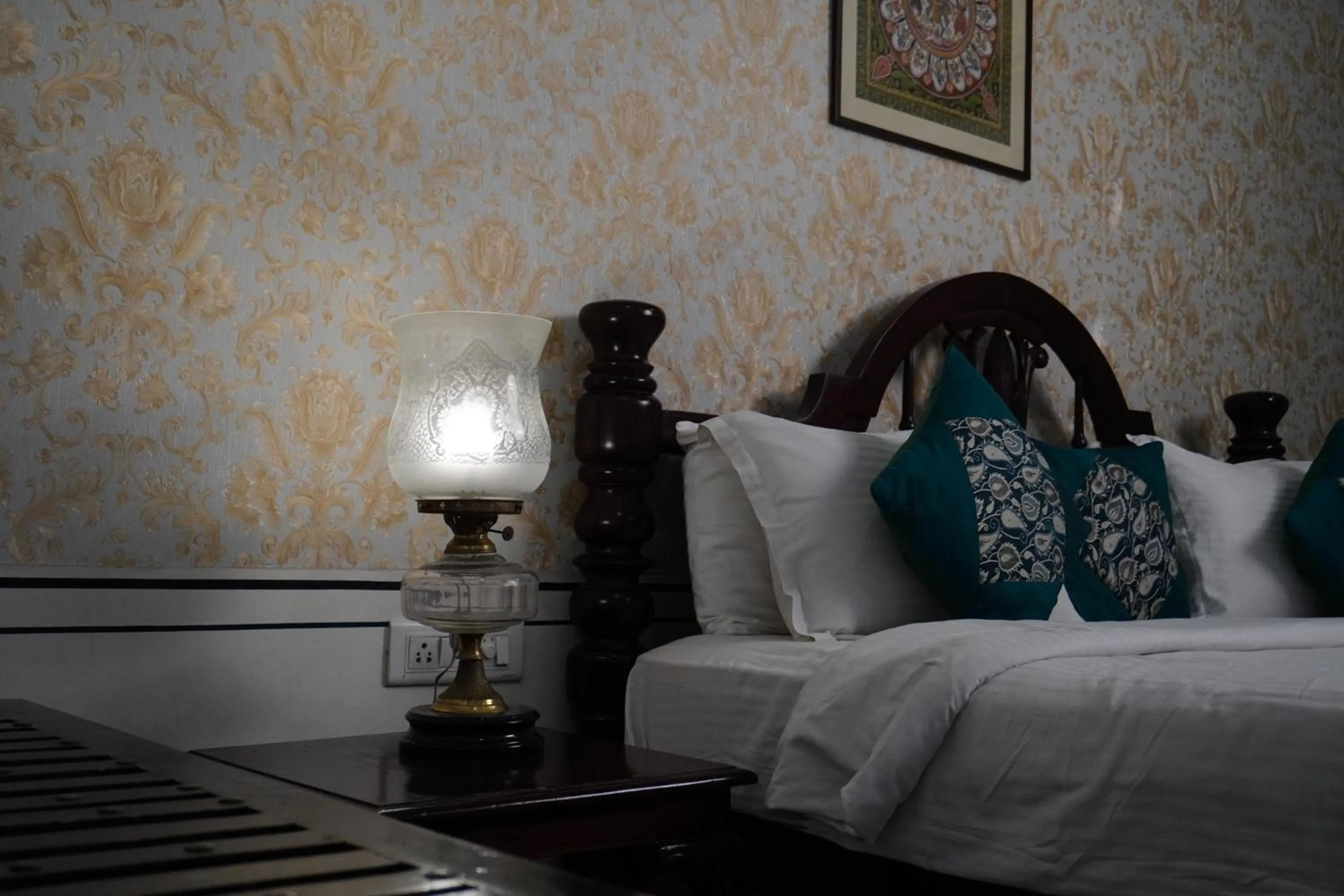 Bed in Khandela Haveli - a Boutique Heritage Hotel