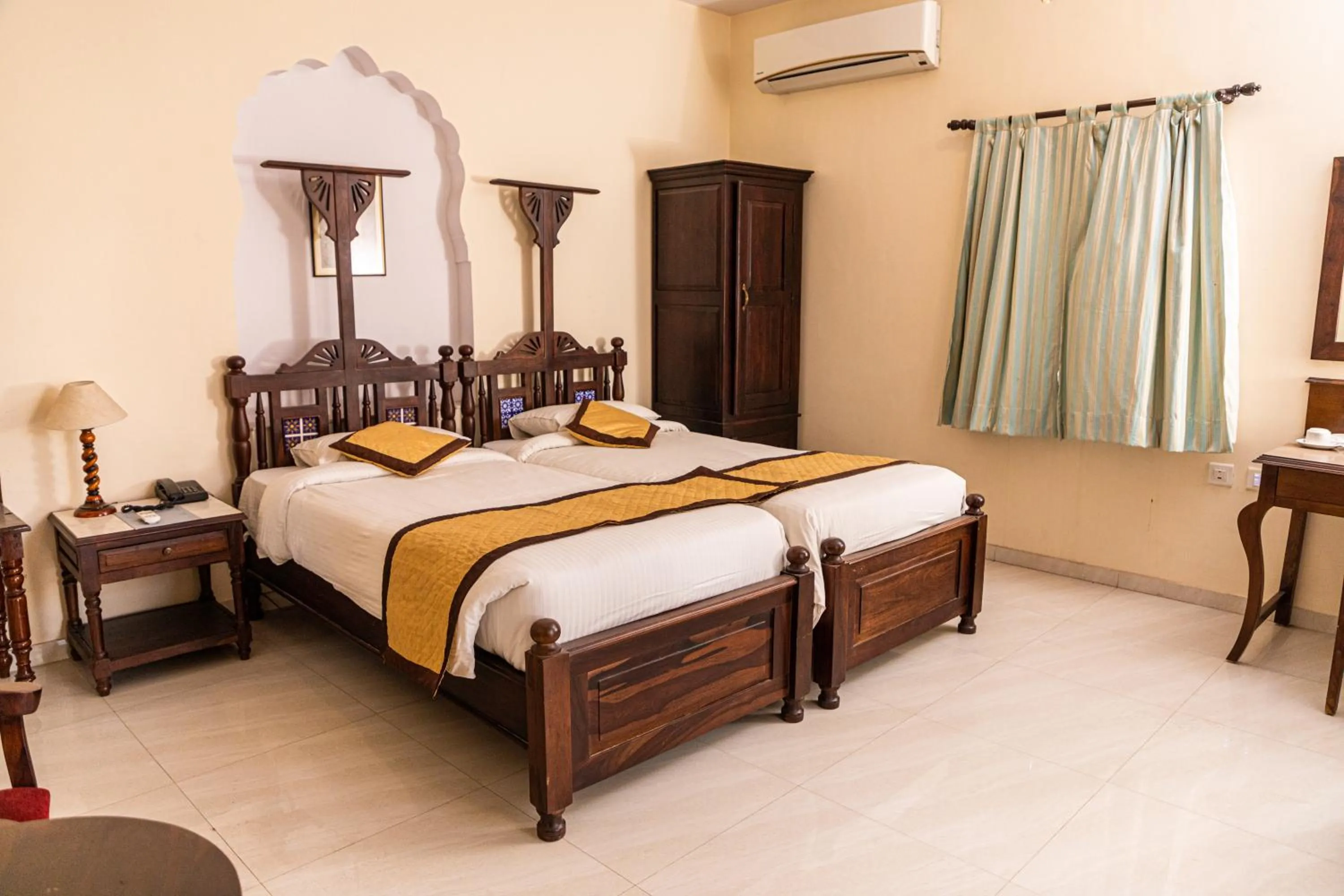 Bed in Khandela Haveli - a Boutique Heritage Hotel