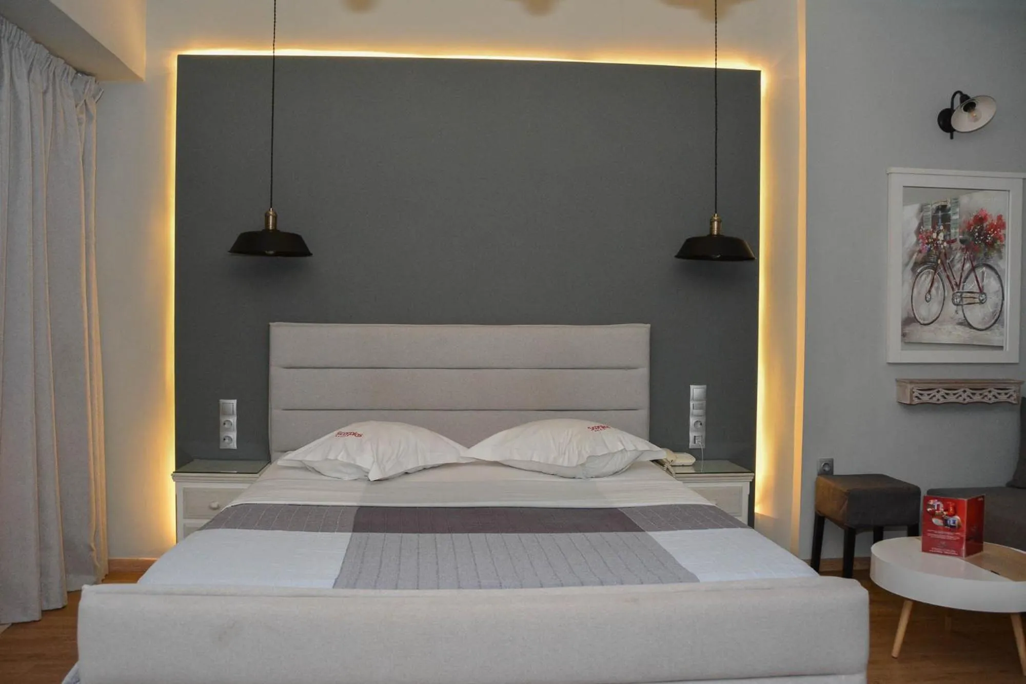 Bed in Scorpios Sea Side Hotel