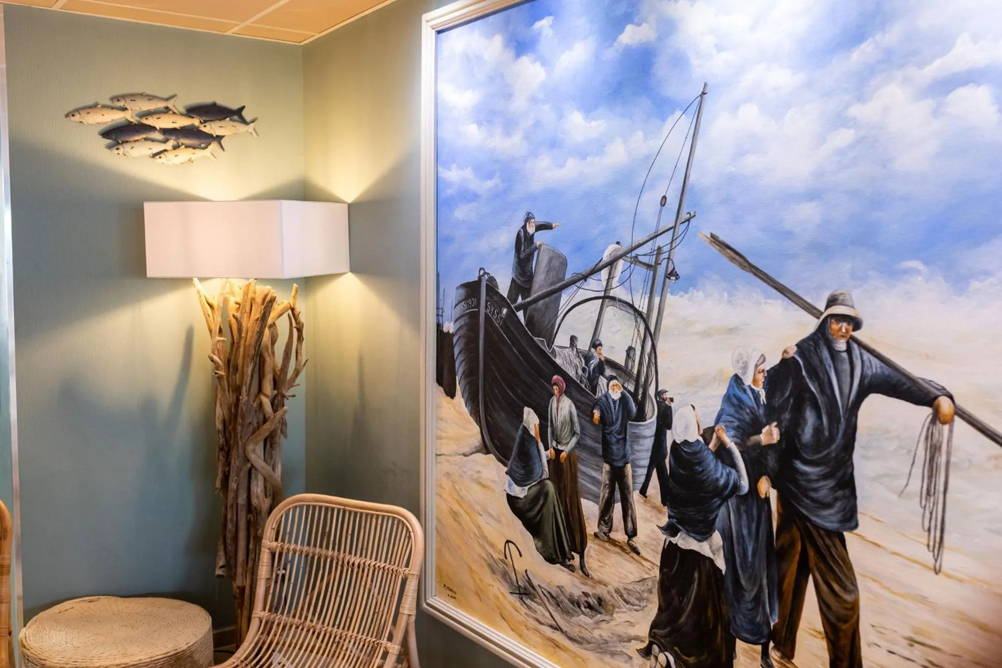 Decorative detail in The Originals Boutique, Hôtel Neptune, Berck-sur-Mer