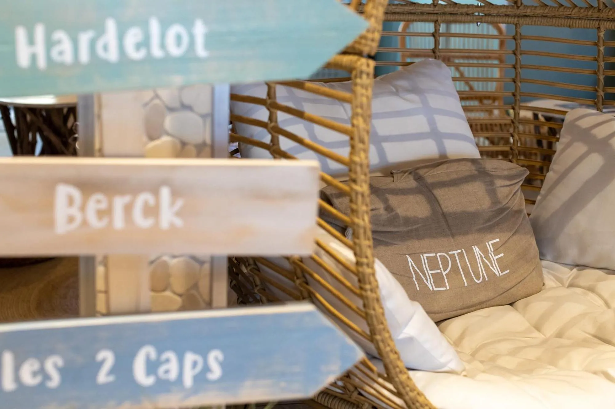 Decorative detail, Bed in The Originals Boutique, Hôtel Neptune, Berck-sur-Mer
