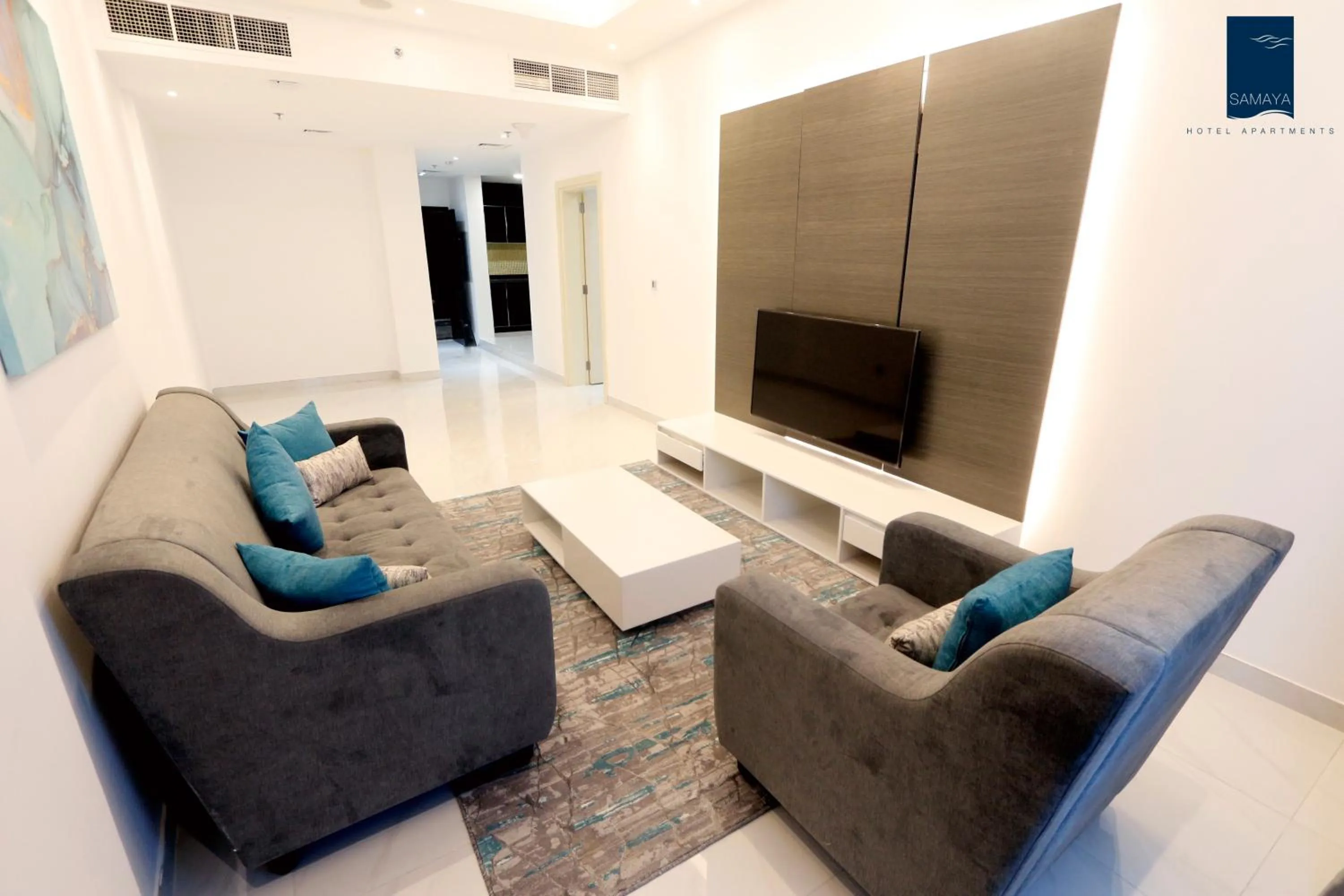 Living room in Samaya Hotel Apartment Dubai