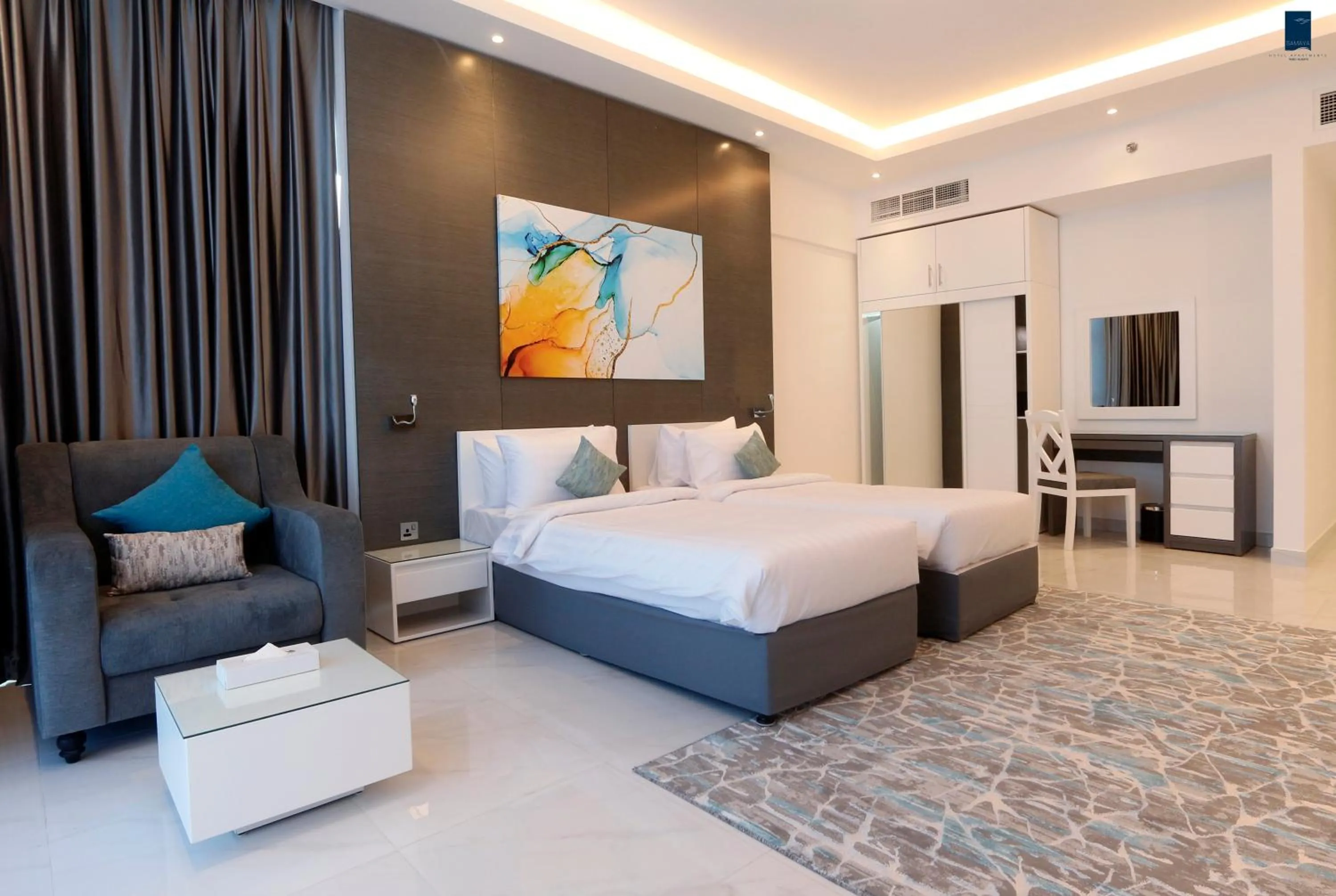 Photo of the whole room, Bed in Samaya Hotel Apartment Dubai
