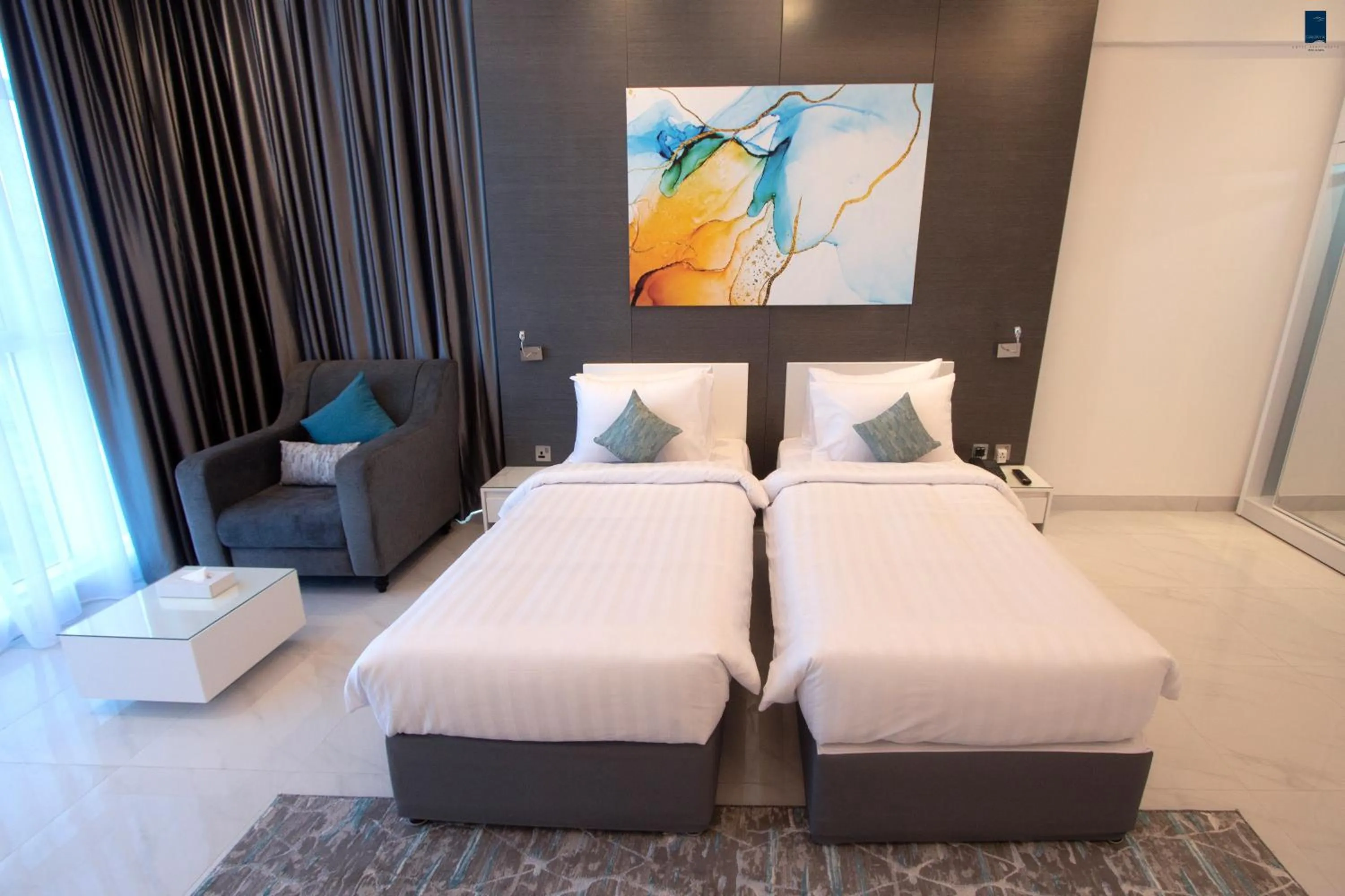 Bed in Samaya Hotel Apartment Dubai