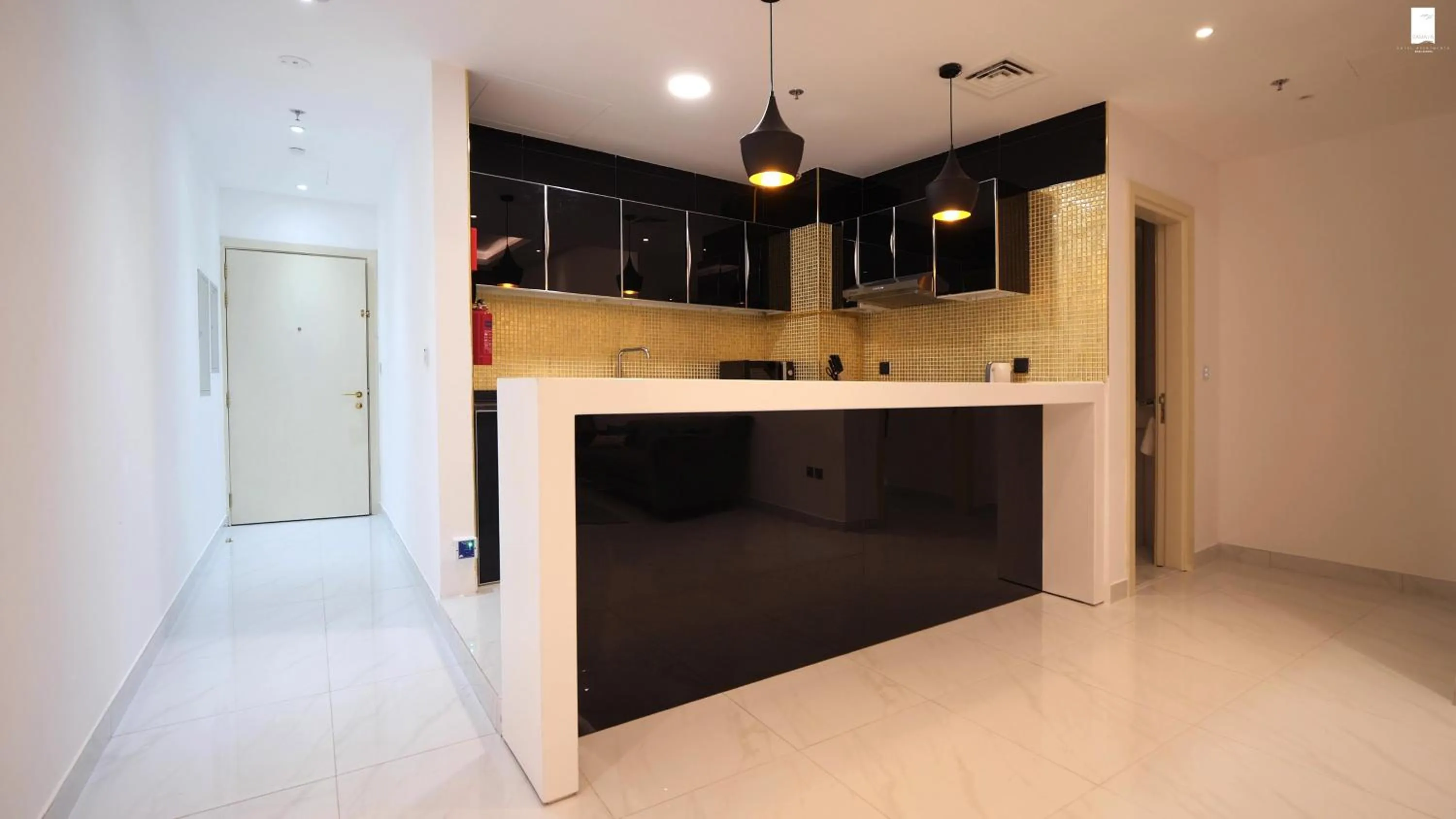 Kitchen or kitchenette in Samaya Hotel Apartment Dubai