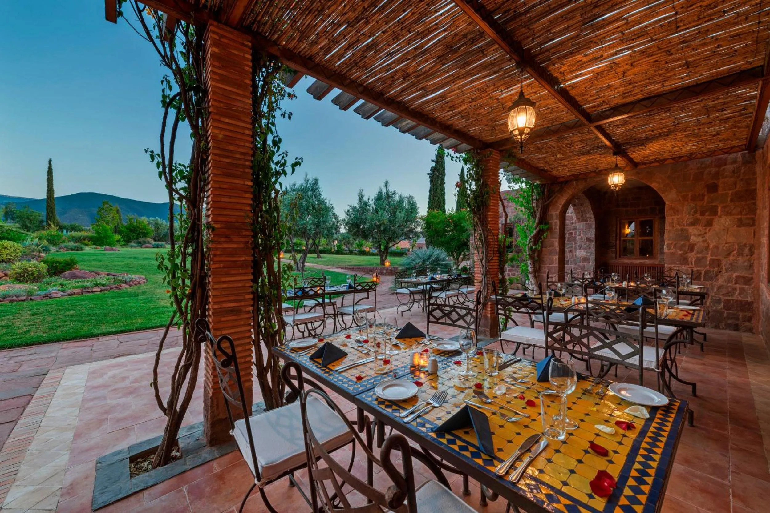 Dining area in Kasbah Angour